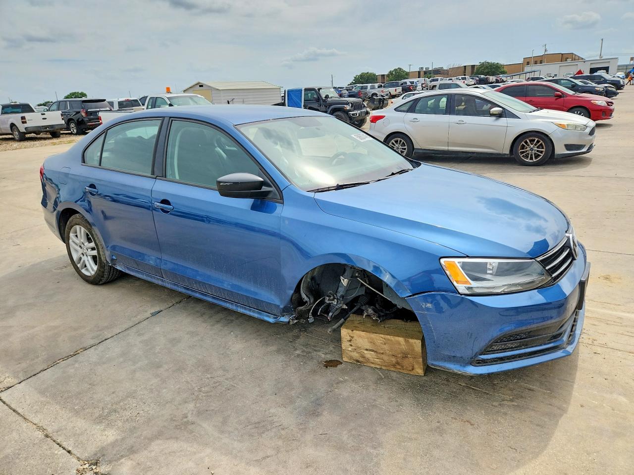 2015 Volkswagen Jetta Base Blue vin: 3VW2K7AJ7FM251717