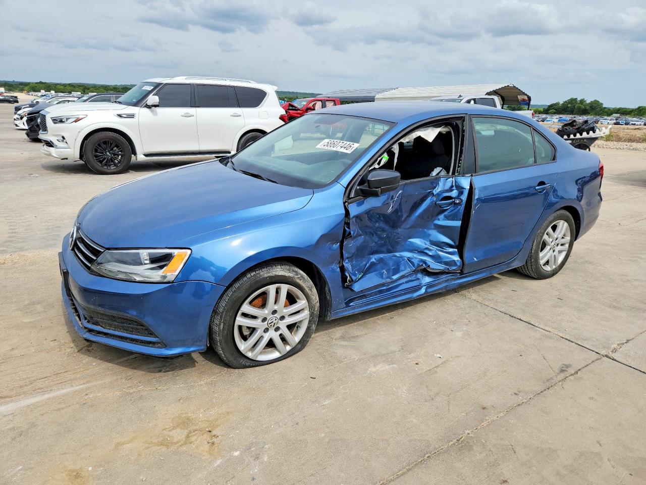 2015 Volkswagen Jetta Base Blue vin: 3VW2K7AJ7FM251717