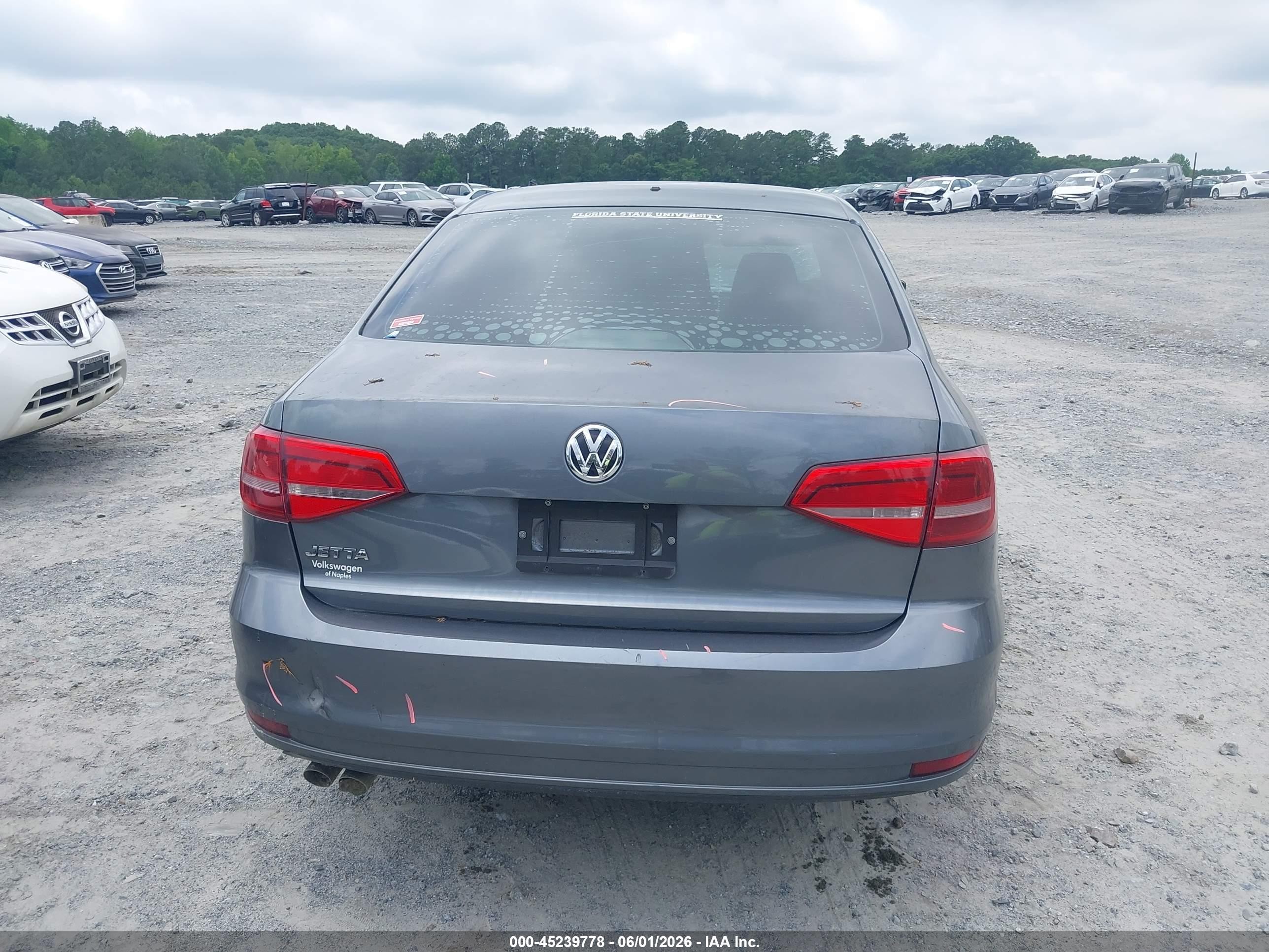 2015 Volkswagen Jetta 2.0l S Gray vin: 3VW2K7AJ7FM287066
