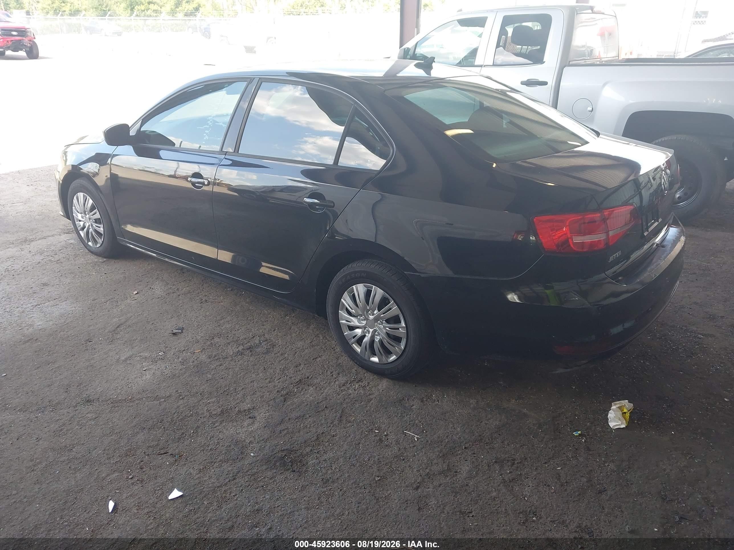 2015 Volkswagen Jetta 2.0l S Black vin: 3VW2K7AJ7FM315948