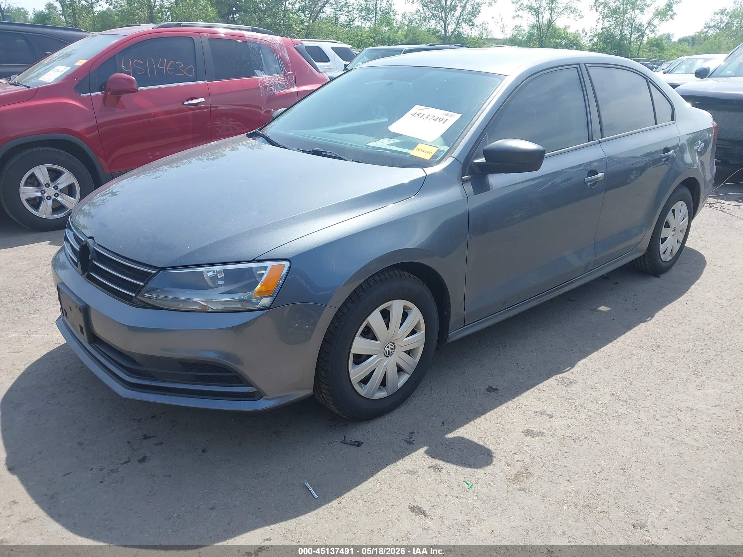 2015 Volkswagen Jetta 2.0l S Синий vin: 3VW2K7AJ7FM330160