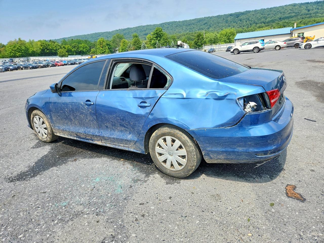 2015 Volkswagen Jetta Base Blue vin: 3VW2K7AJ7FM346262