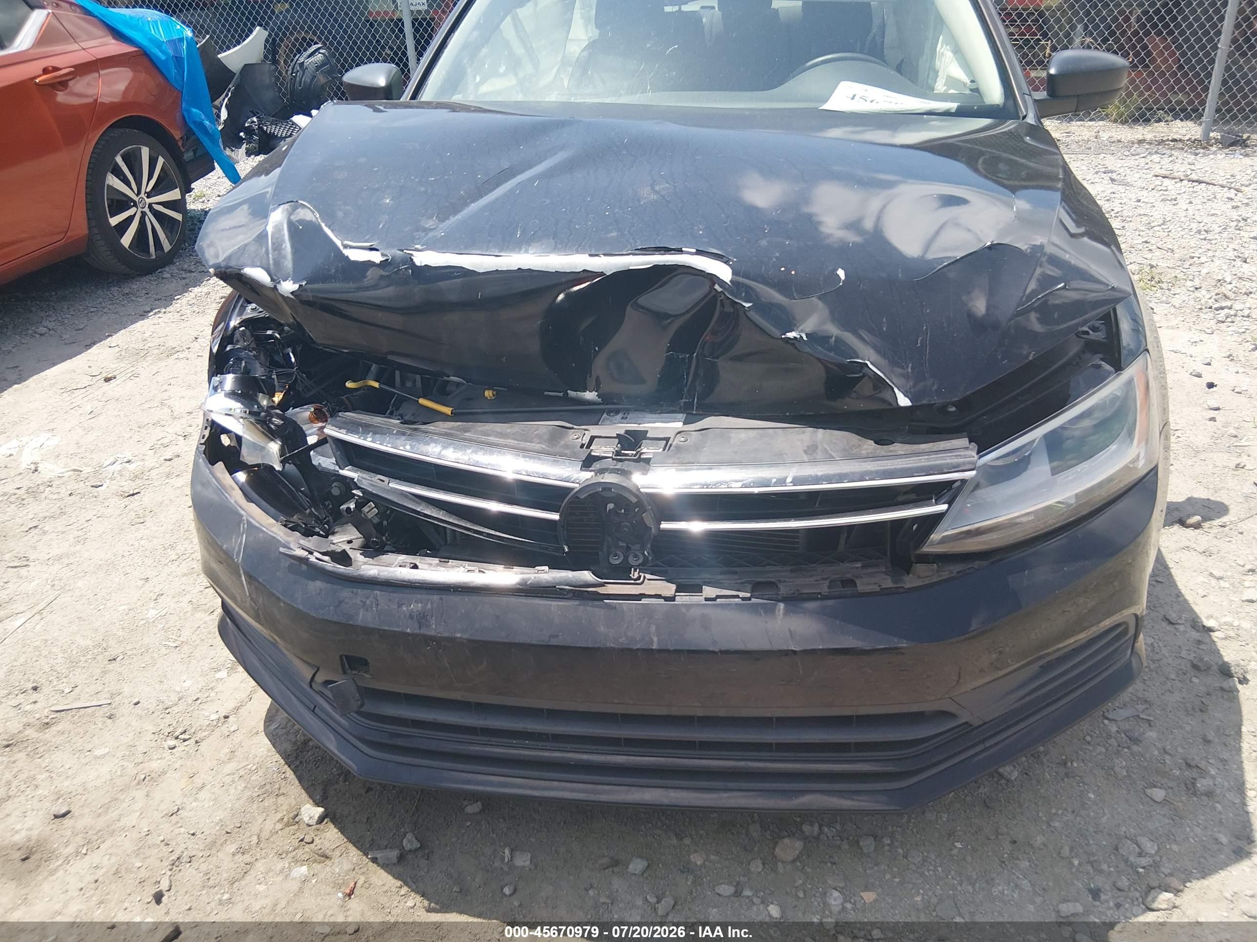2015 Volkswagen Jetta 2.0l S Black vin: 3VW2K7AJ7FM355351