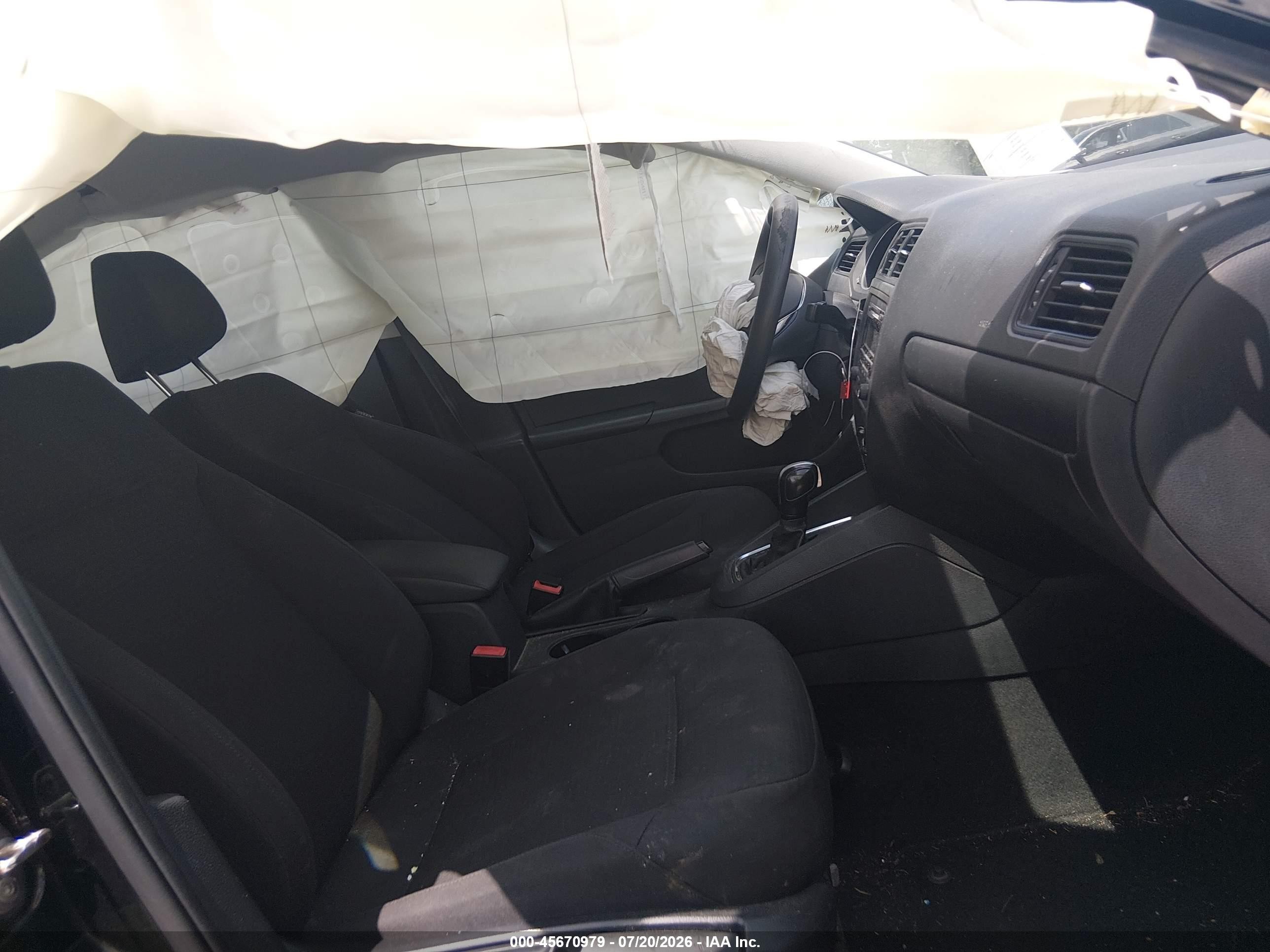 2015 Volkswagen Jetta 2.0l S Black vin: 3VW2K7AJ7FM355351