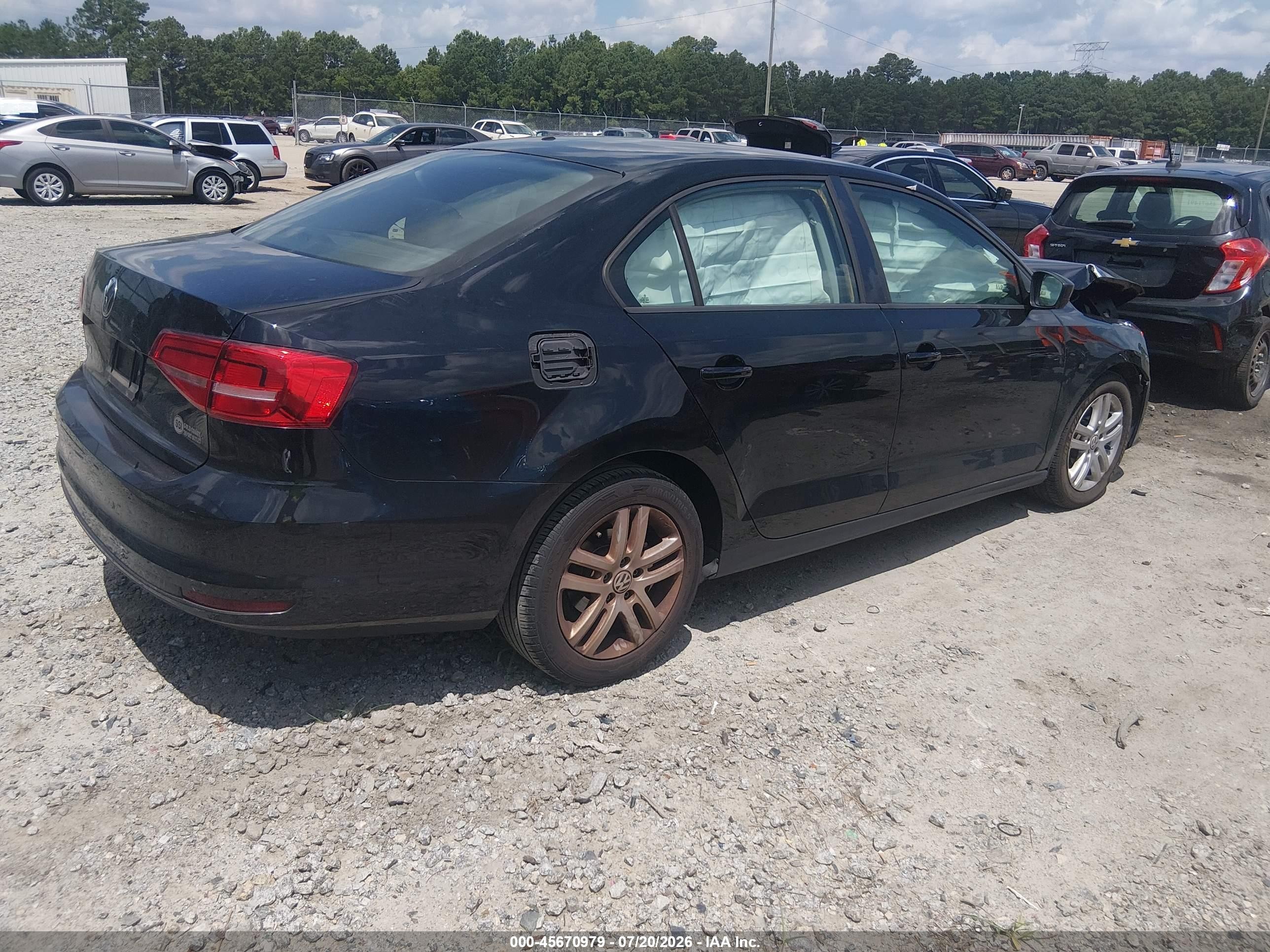 2015 Volkswagen Jetta 2.0l S Black vin: 3VW2K7AJ7FM355351