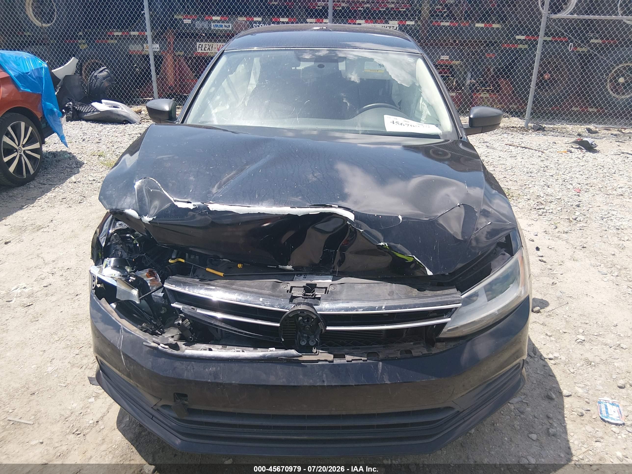 2015 Volkswagen Jetta 2.0l S Black vin: 3VW2K7AJ7FM355351