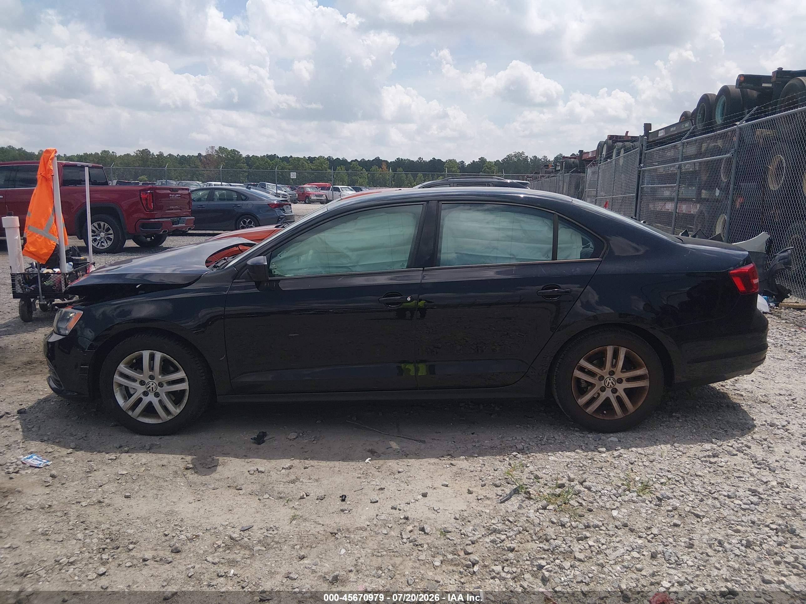 2015 Volkswagen Jetta 2.0l S Black vin: 3VW2K7AJ7FM355351
