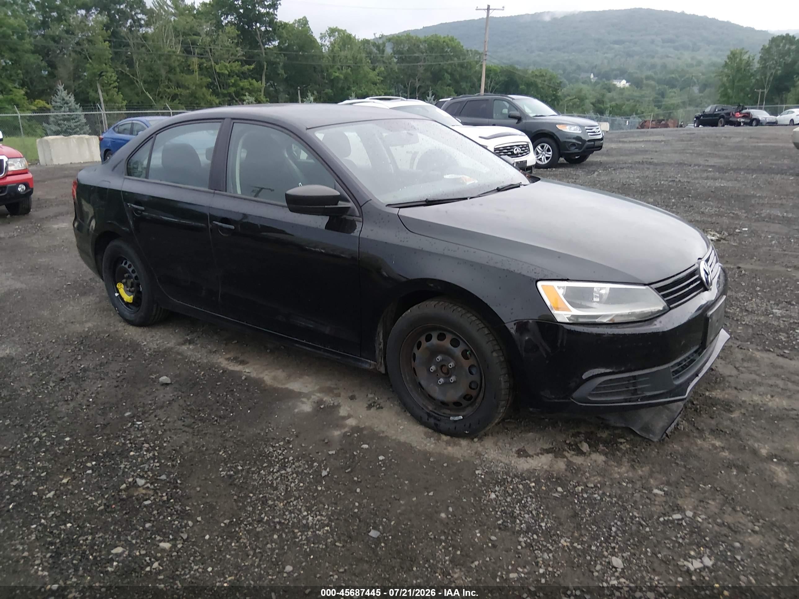 2011 Volkswagen Jetta 2.0l S Black vin: 3VW2K7AJ8BM019329