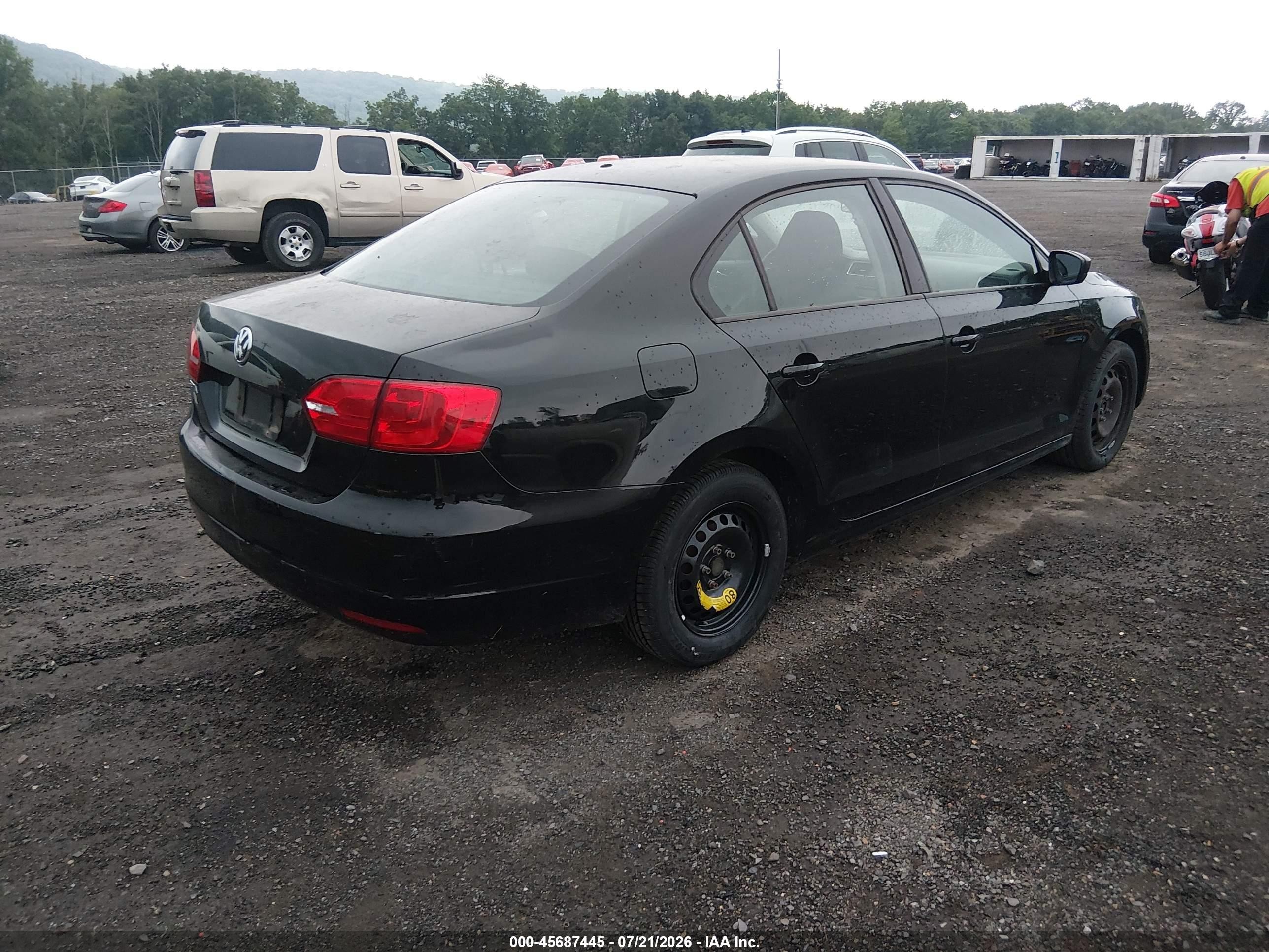 2011 Volkswagen Jetta 2.0l S Black vin: 3VW2K7AJ8BM019329