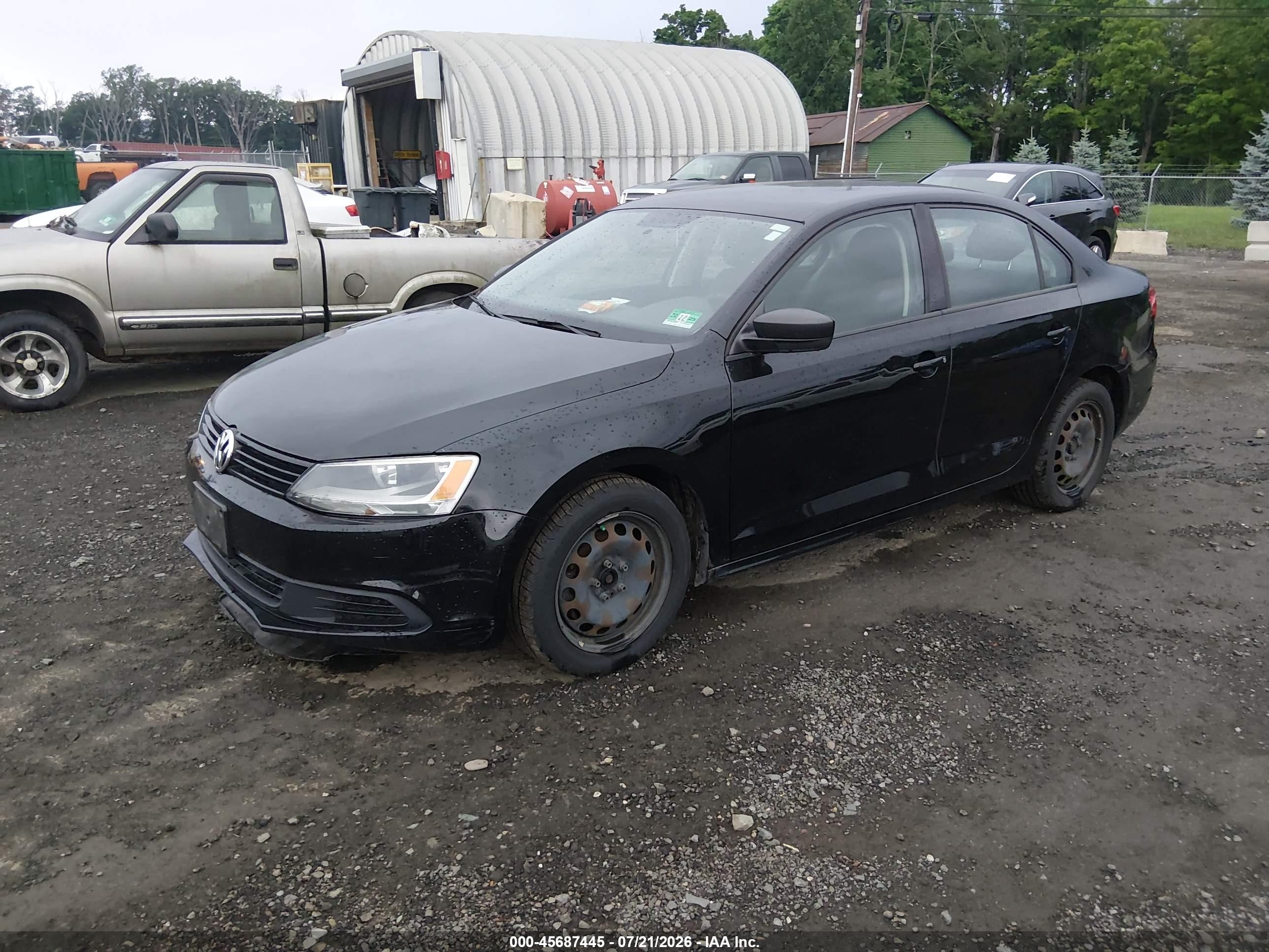 2011 Volkswagen Jetta 2.0l S Black vin: 3VW2K7AJ8BM019329