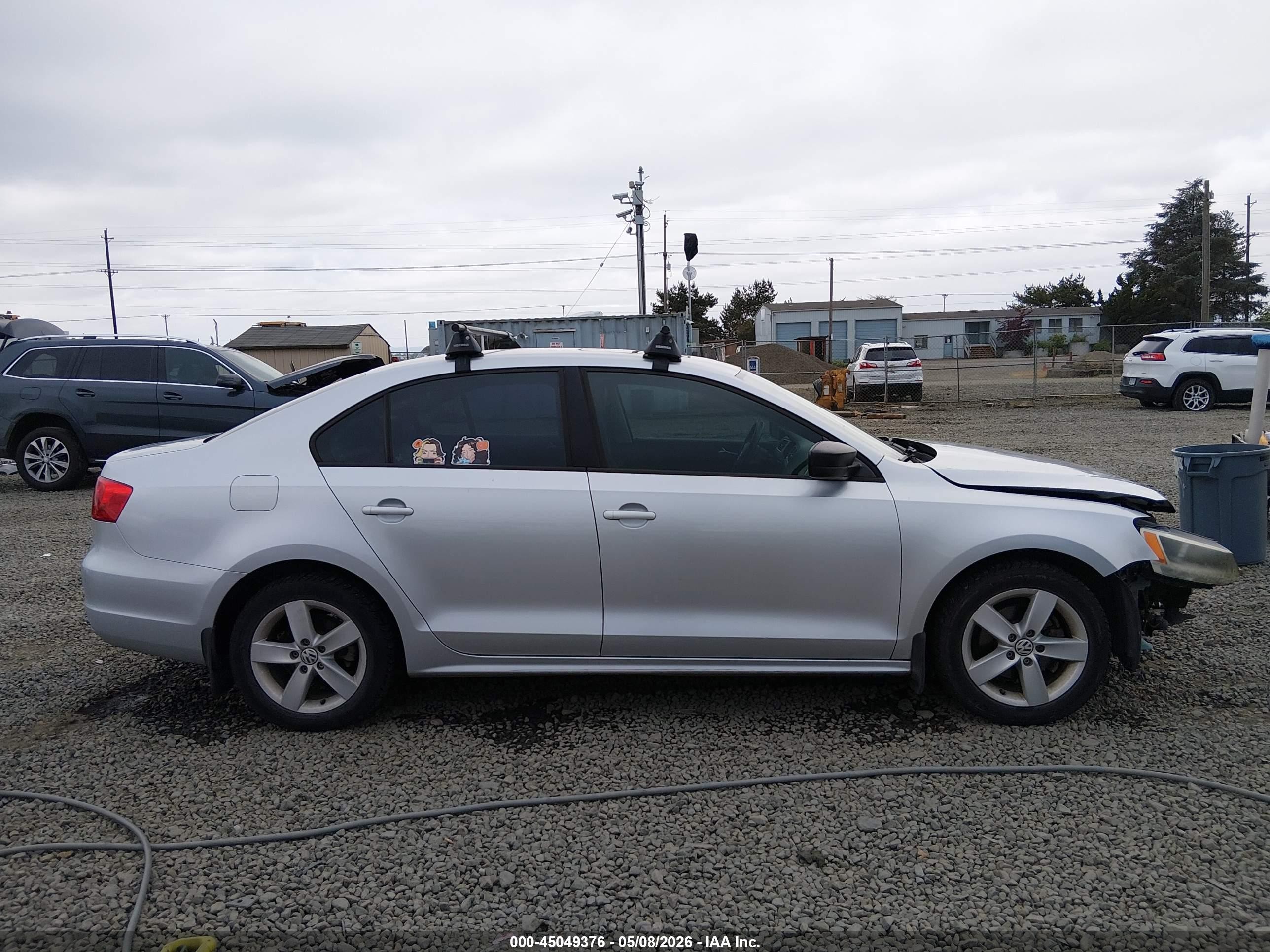 2012 Volkswagen Jetta 2.0l S Серебряный vin: 3VW2K7AJ8CM380030