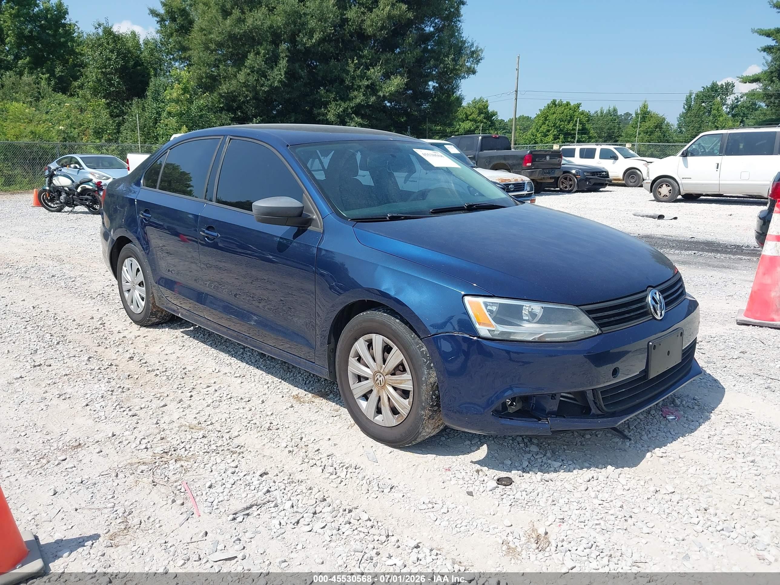 2012 Volkswagen Jetta 2.0l S Blue vin: 3VW2K7AJ8CM405346