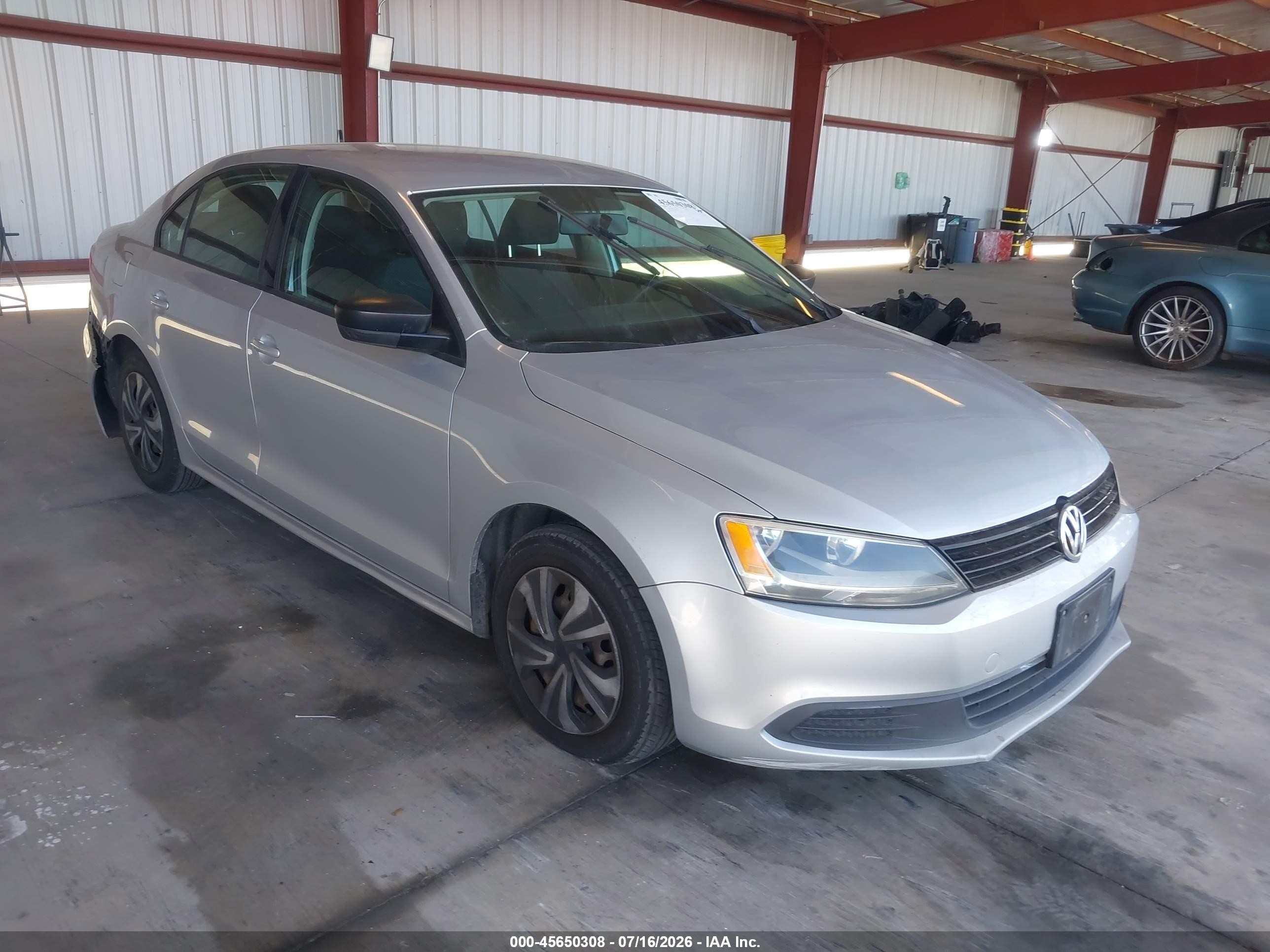 2012 Volkswagen Jetta 2.0l S Silver vin: 3VW2K7AJ8CM462405