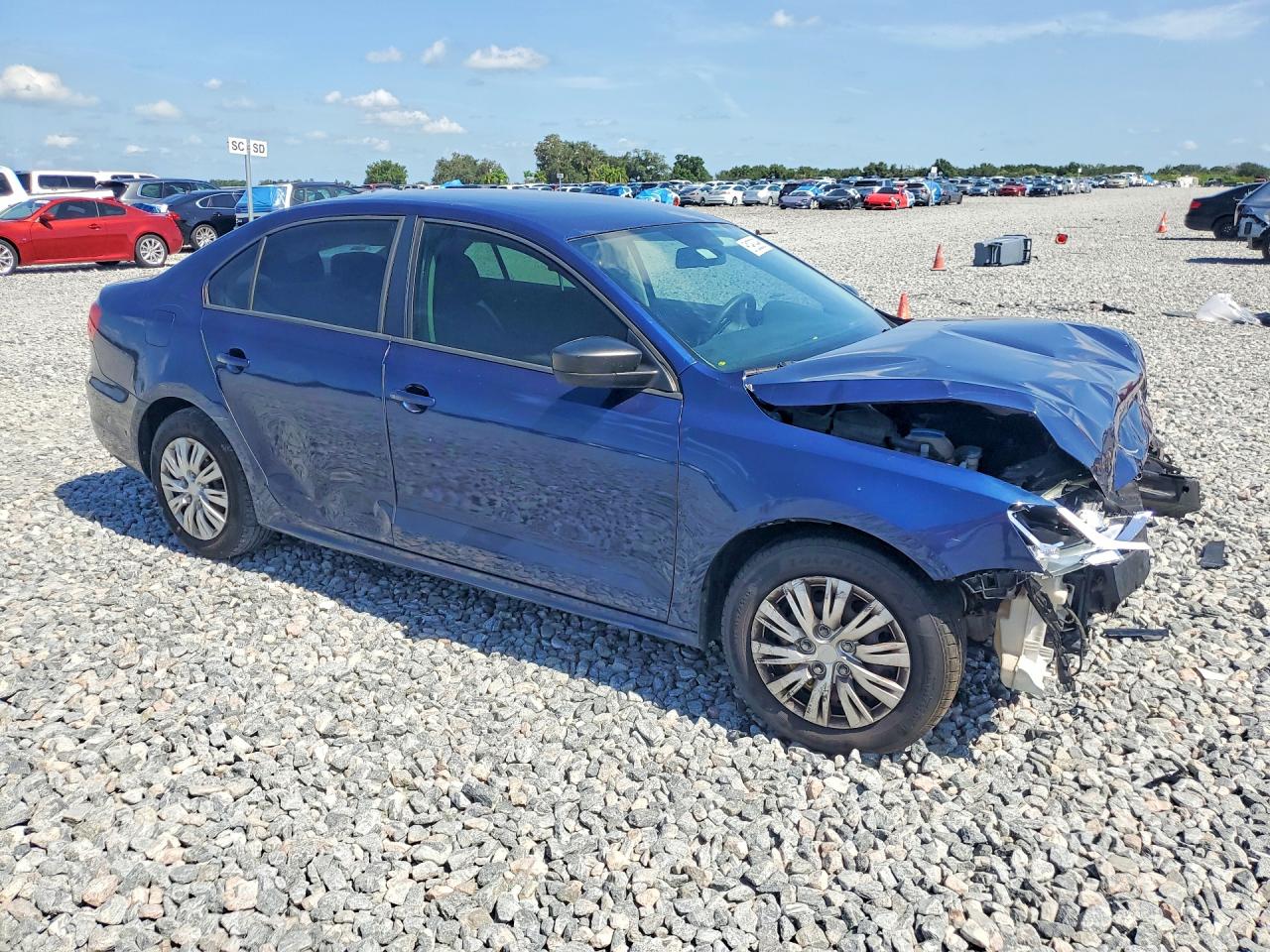 2013 Volkswagen Jetta Base Blue vin: 3VW2K7AJ8DM203687