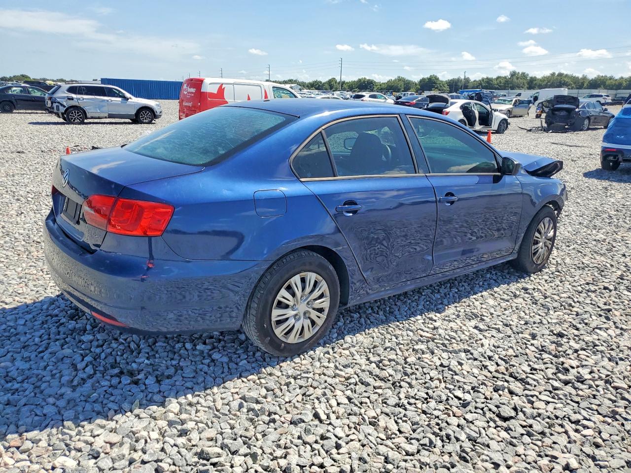 2013 Volkswagen Jetta Base Blue vin: 3VW2K7AJ8DM203687