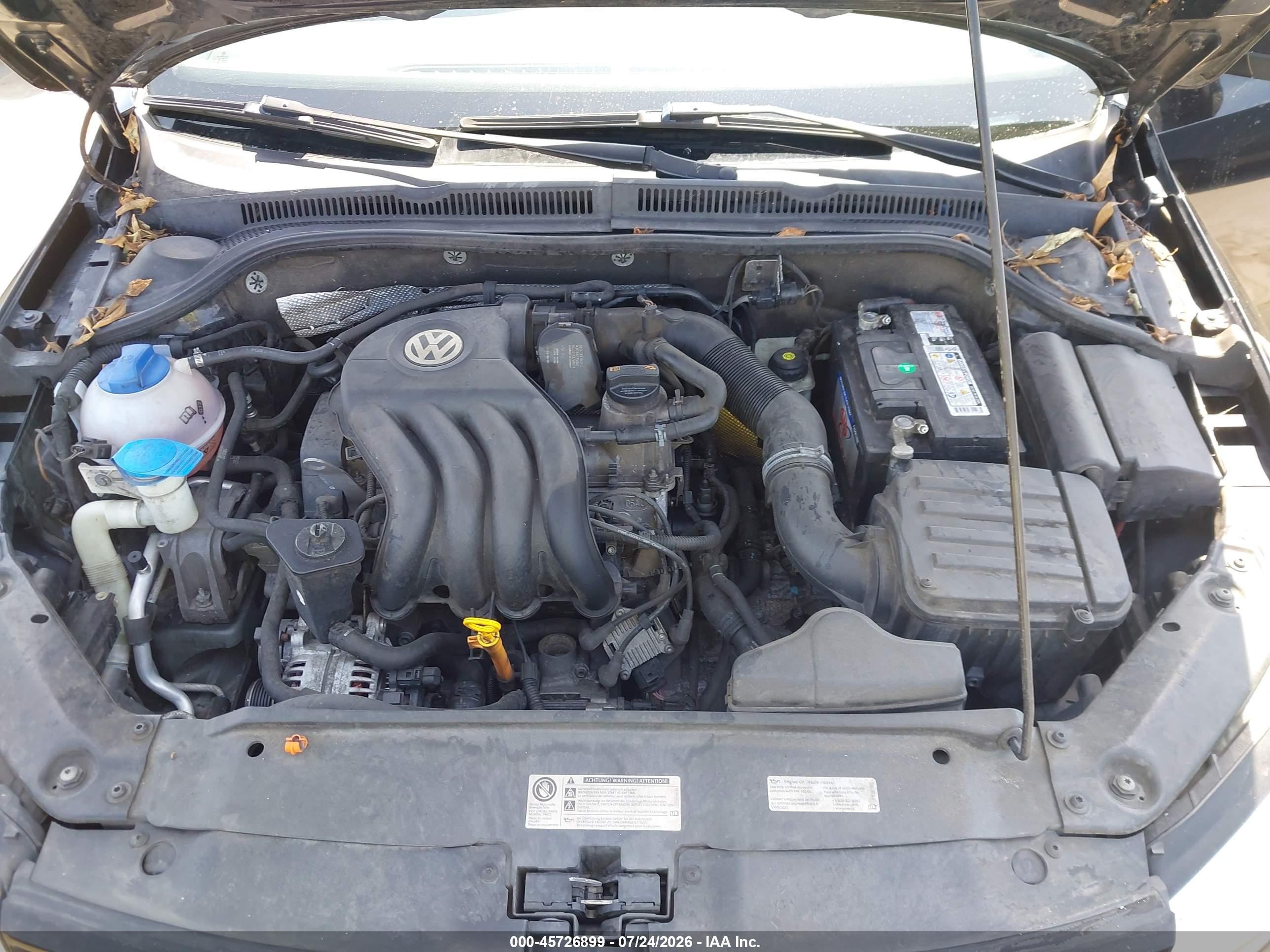2013 Volkswagen Jetta 2.0l S Black vin: 3VW2K7AJ8DM300937