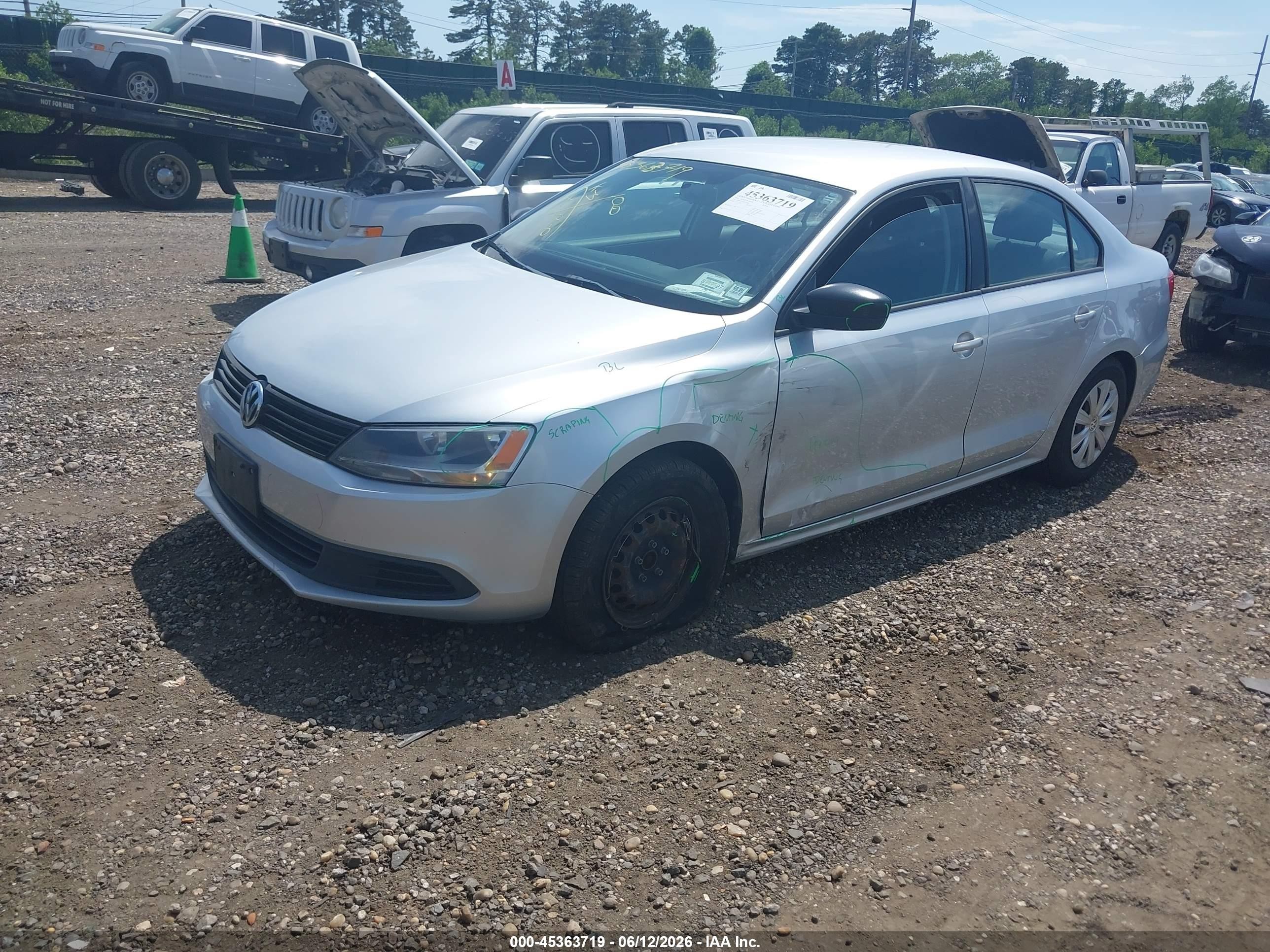 2014 Volkswagen Jetta 2.0l S Gray vin: 3VW2K7AJ8EM218983