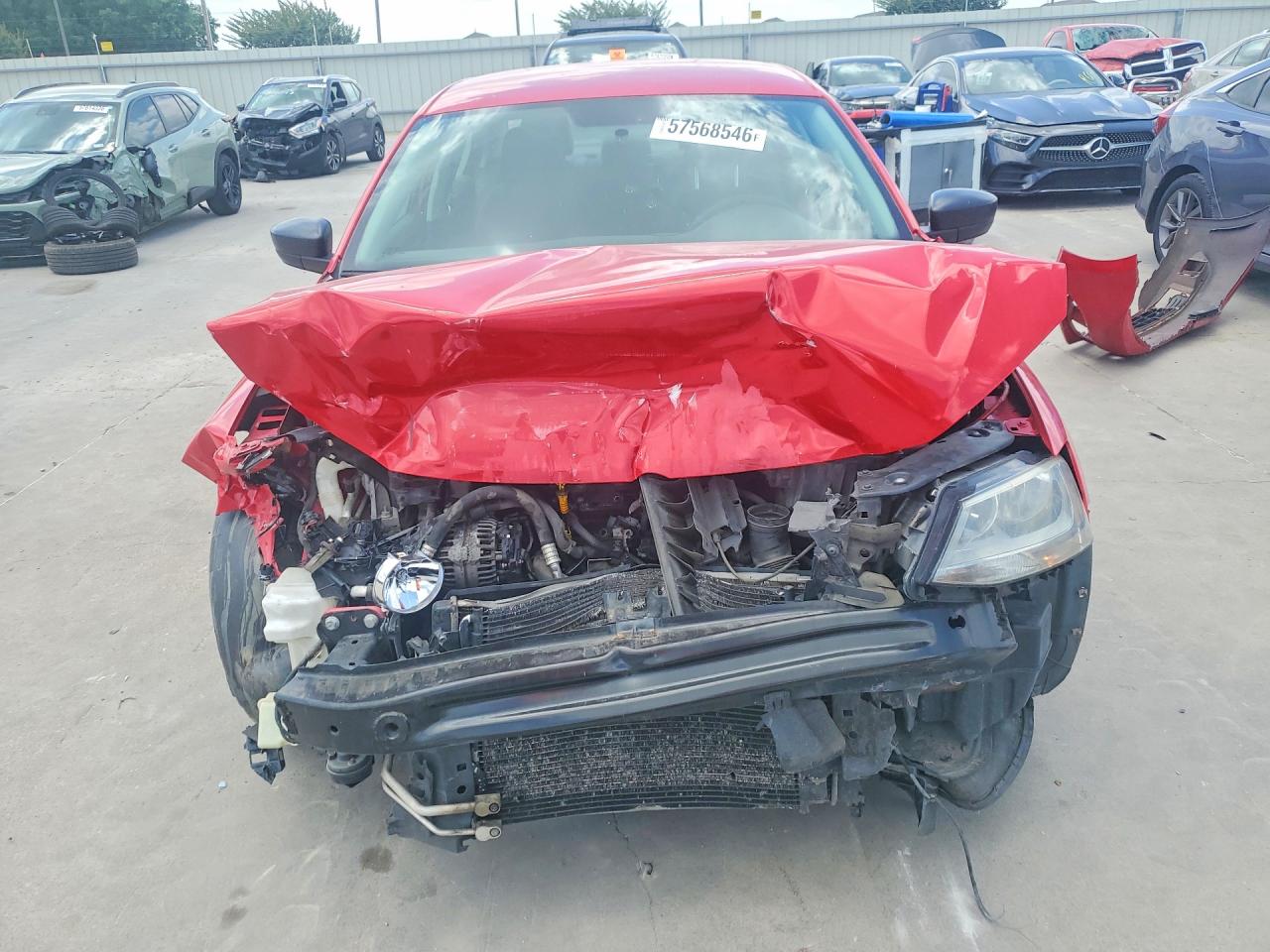 2014 Volkswagen Jetta Base Red vin: 3VW2K7AJ8EM250512