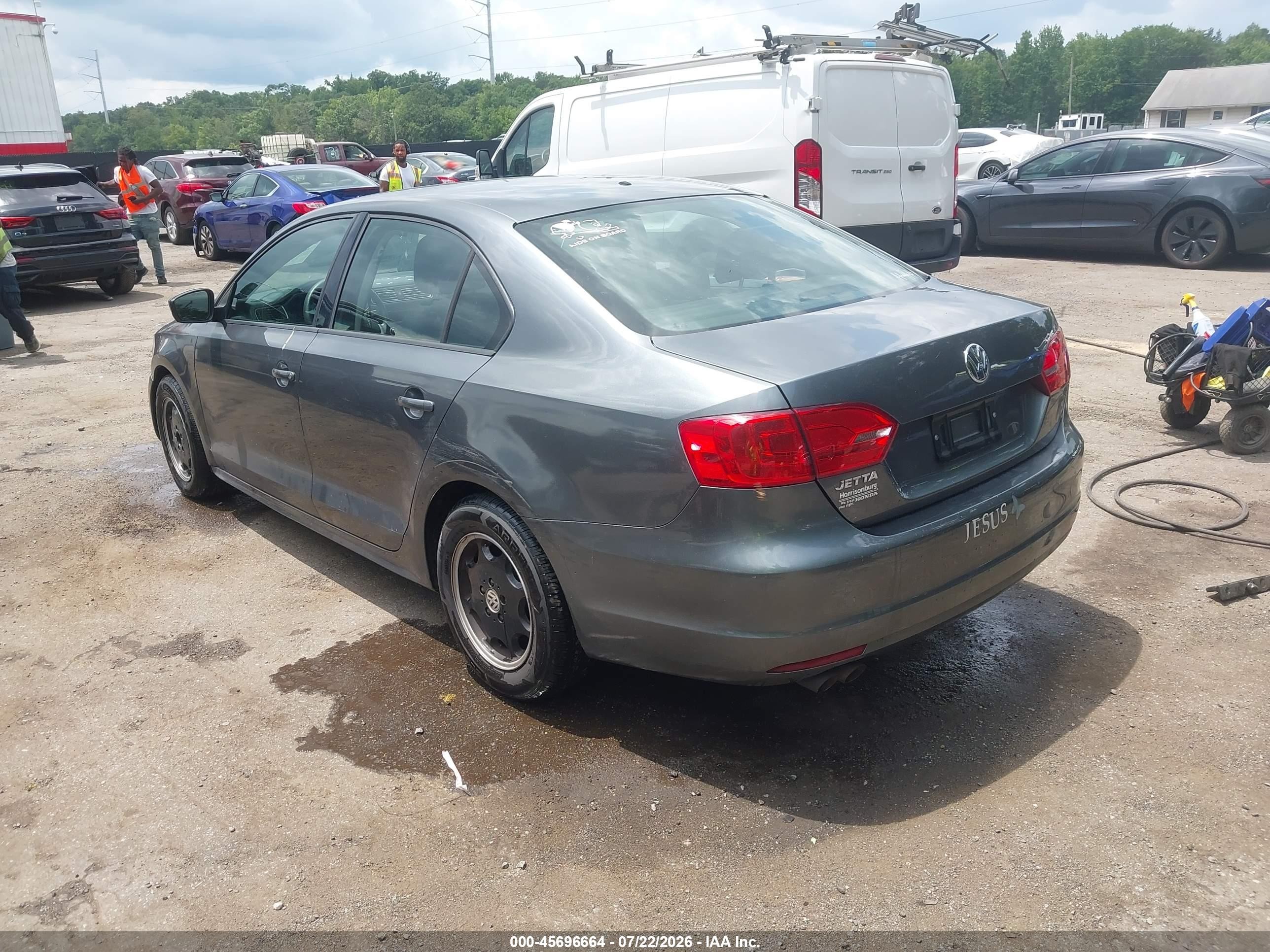 2014 Volkswagen Jetta 2.0l S Gray vin: 3VW2K7AJ8EM290573