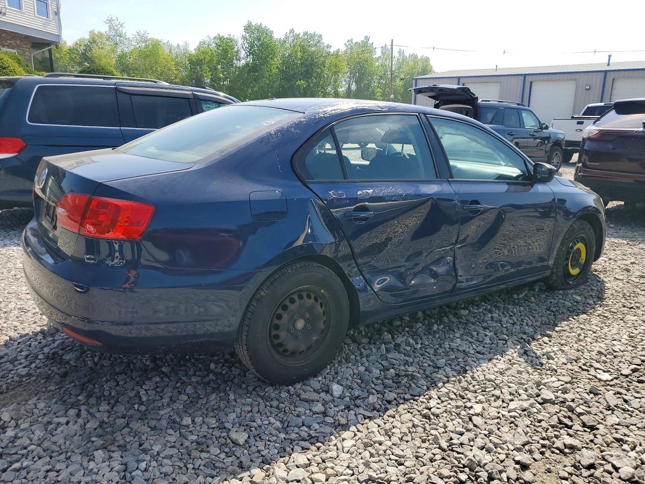 2014 Volkswagen Jetta Base Blue vin: 3VW2K7AJ8EM326147