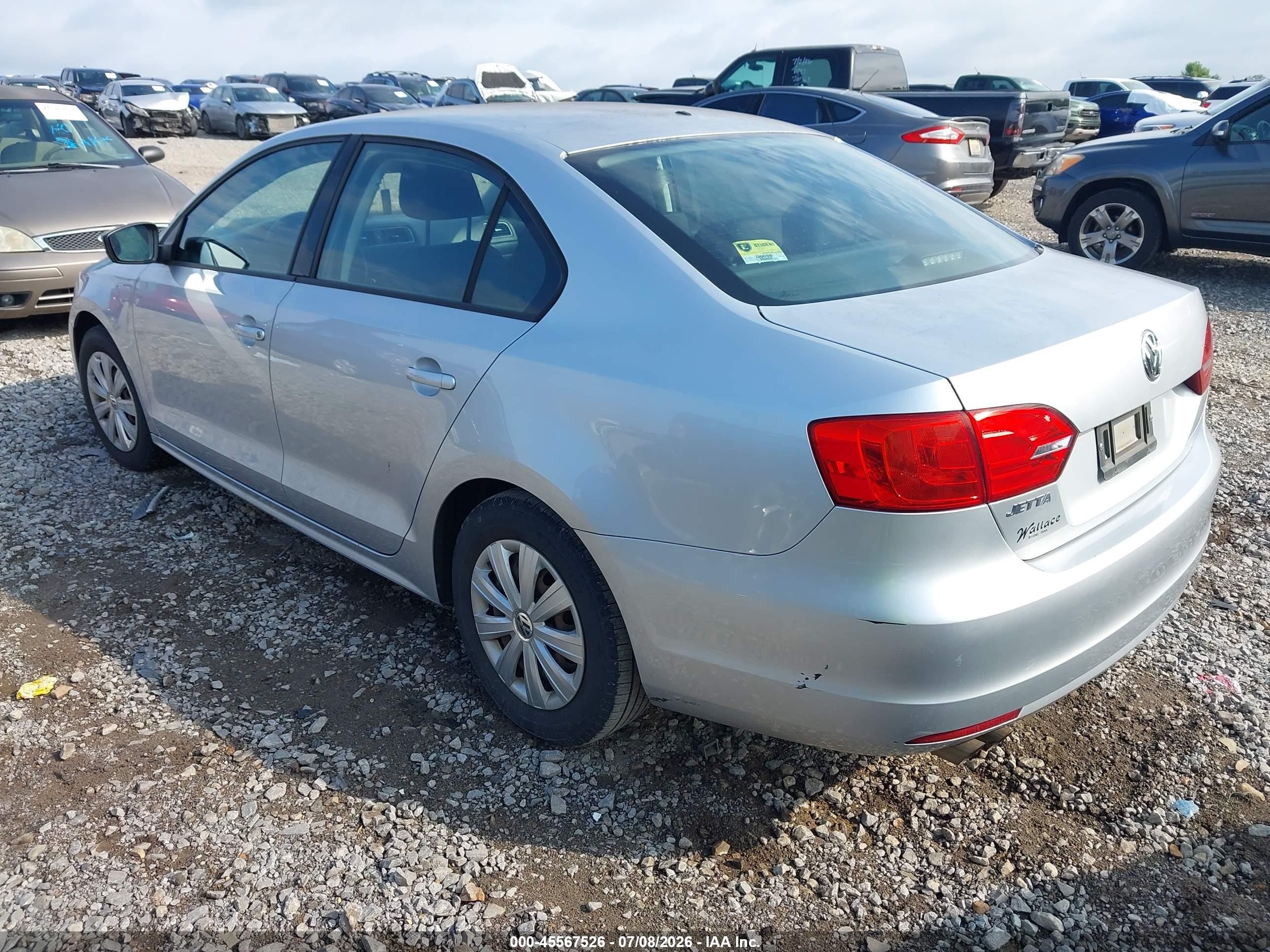 2014 Volkswagen Jetta 2.0l S Silver vin: 3VW2K7AJ8EM327802