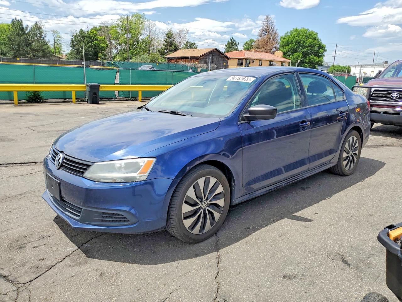 2014 Volkswagen Jetta Base Blue vin: 3VW2K7AJ8EM398577