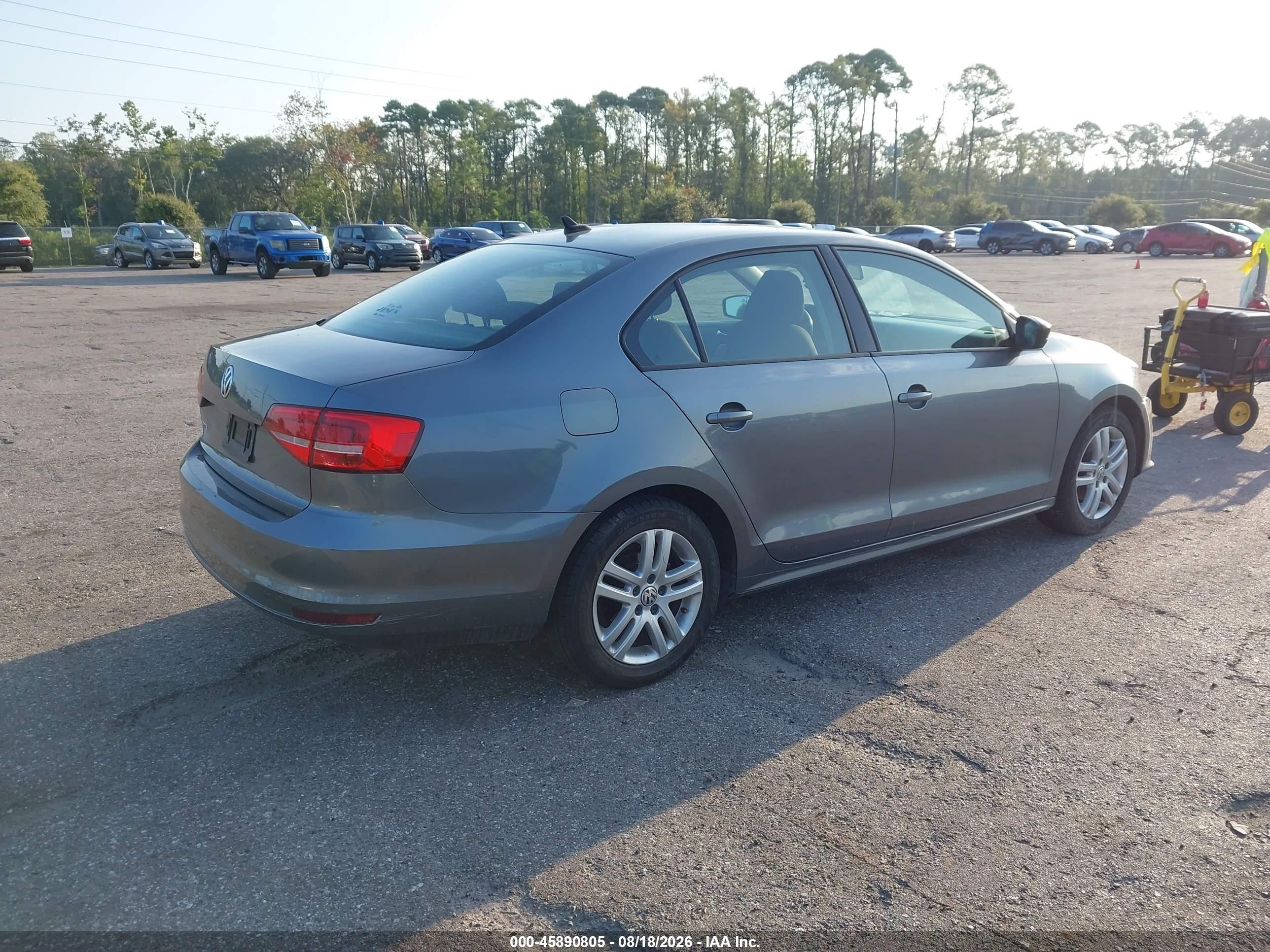 2015 Volkswagen Jetta 2.0l S Серый vin: 3VW2K7AJ8FM201960