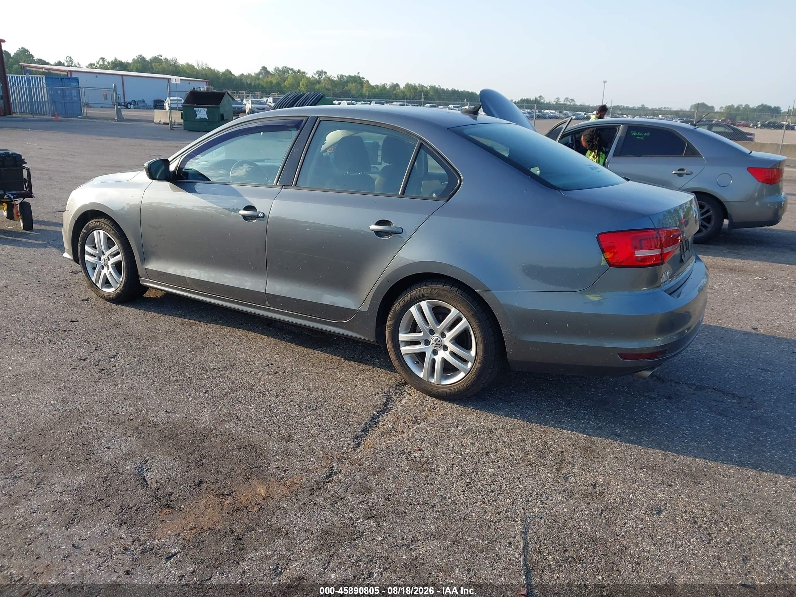 2015 Volkswagen Jetta 2.0l S Серый vin: 3VW2K7AJ8FM201960
