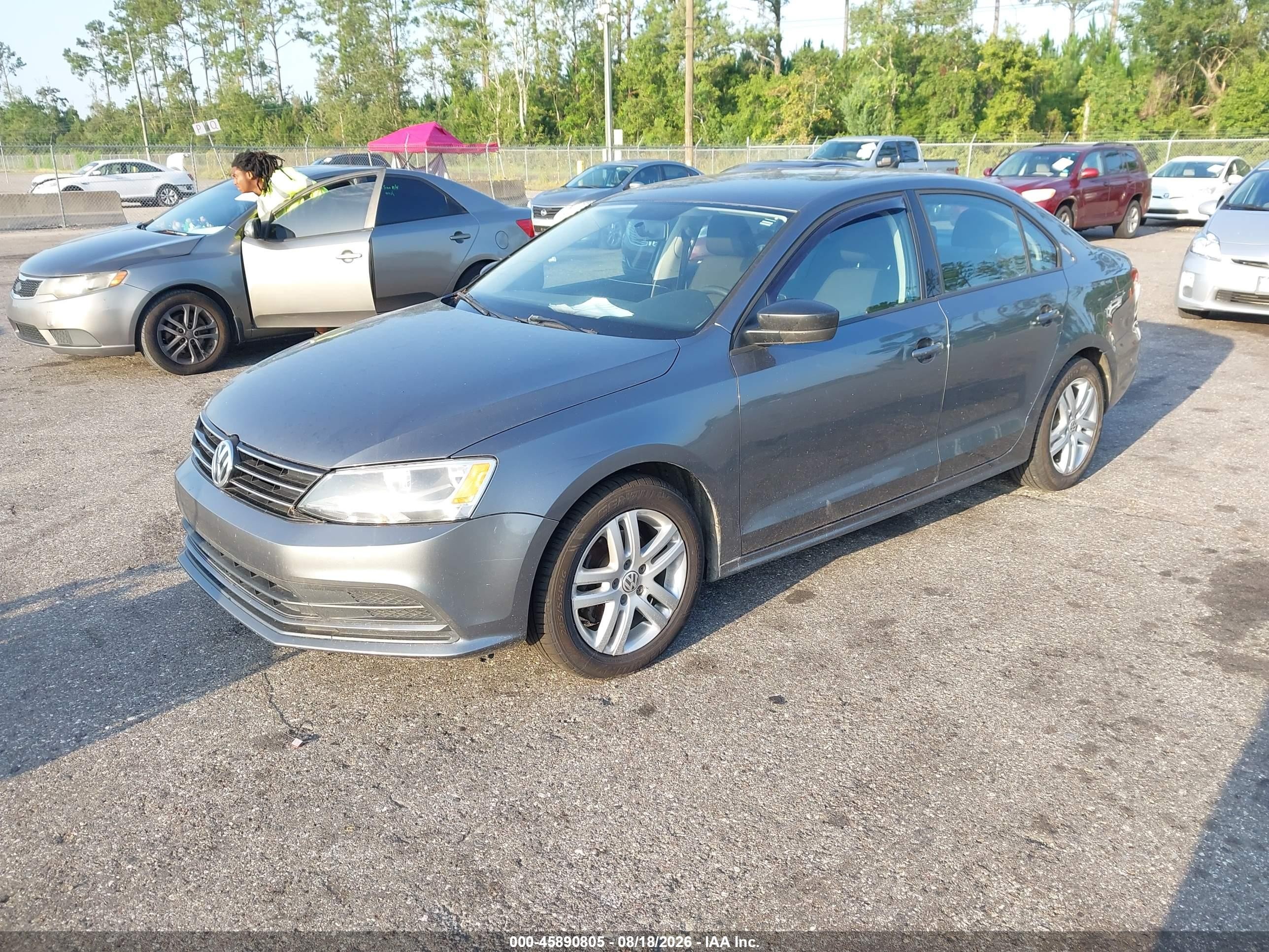2015 Volkswagen Jetta 2.0l S Серый vin: 3VW2K7AJ8FM201960