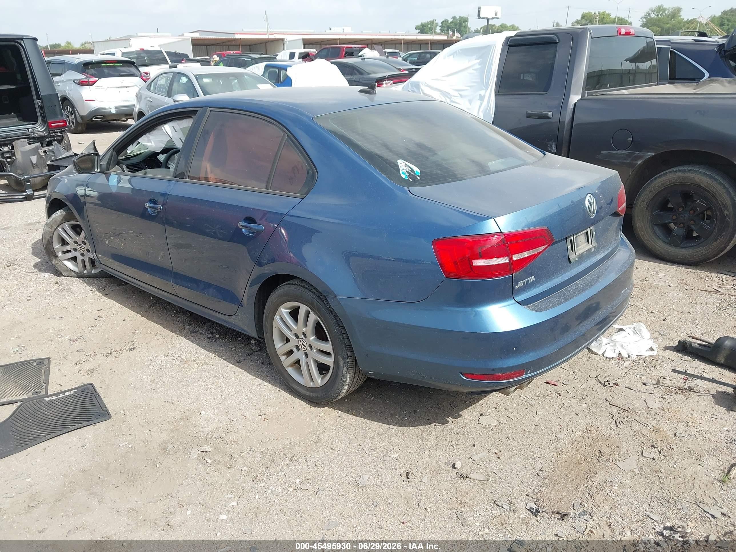 2015 Volkswagen Jetta 2.0l S Black vin: 3VW2K7AJ8FM256151