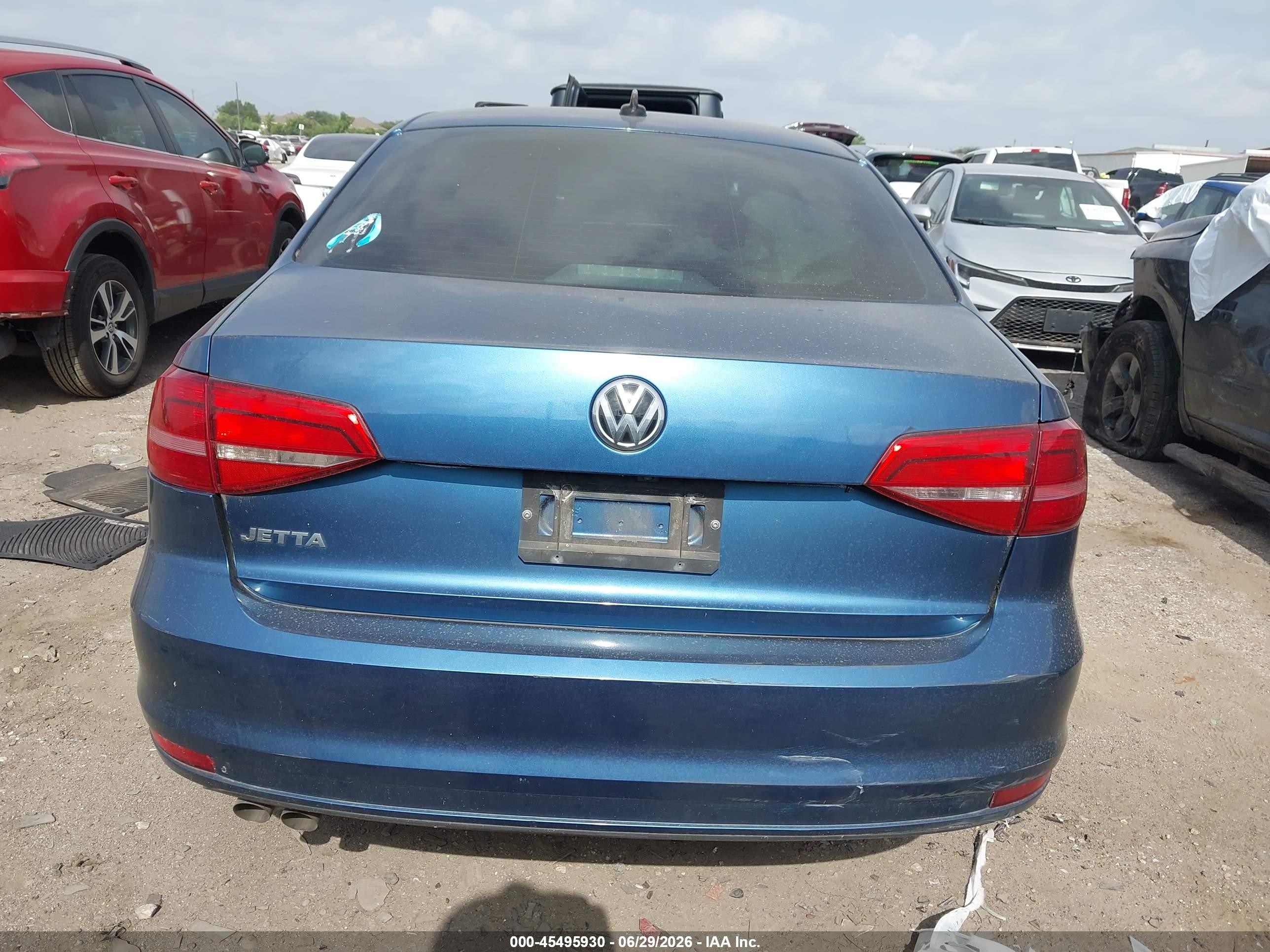 2015 Volkswagen Jetta 2.0l S Black vin: 3VW2K7AJ8FM256151
