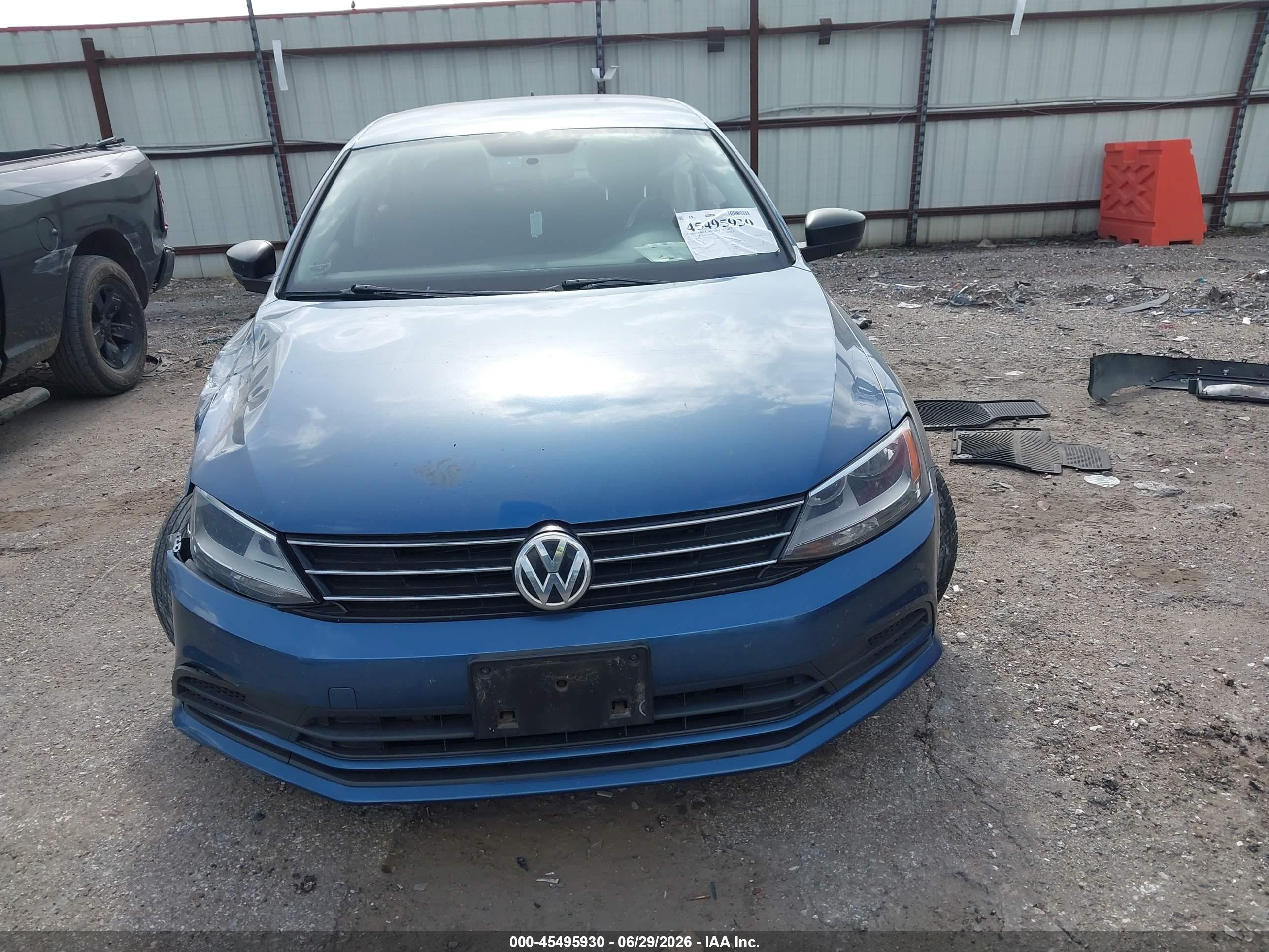 2015 Volkswagen Jetta 2.0l S Black vin: 3VW2K7AJ8FM256151