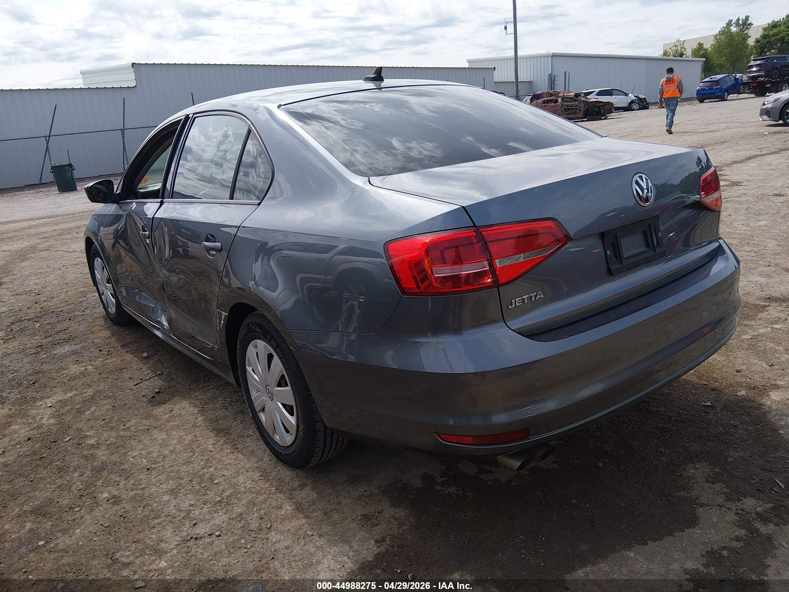 2015 Volkswagen Jetta 2.0l S Серый vin: 3VW2K7AJ8FM324030