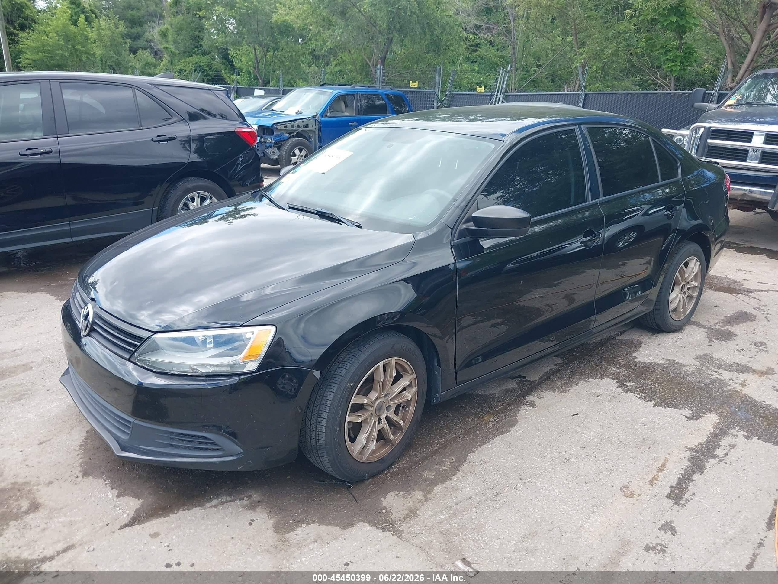 2012 Volkswagen Jetta 2.0l S Черный vin: 3VW2K7AJ9CM334447