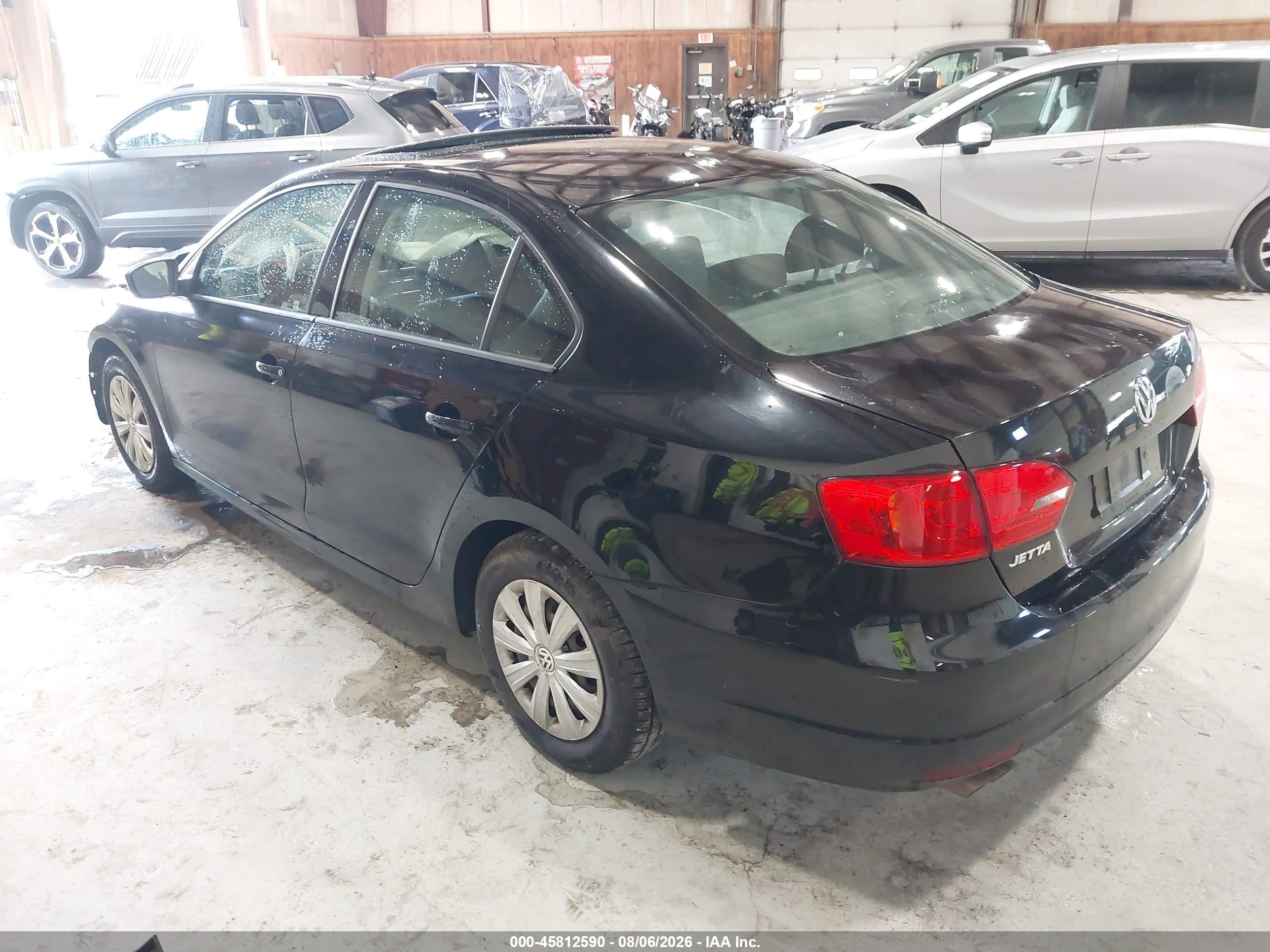 2013 Volkswagen Jetta 2.0l S Black vin: 3VW2K7AJ9DM297725