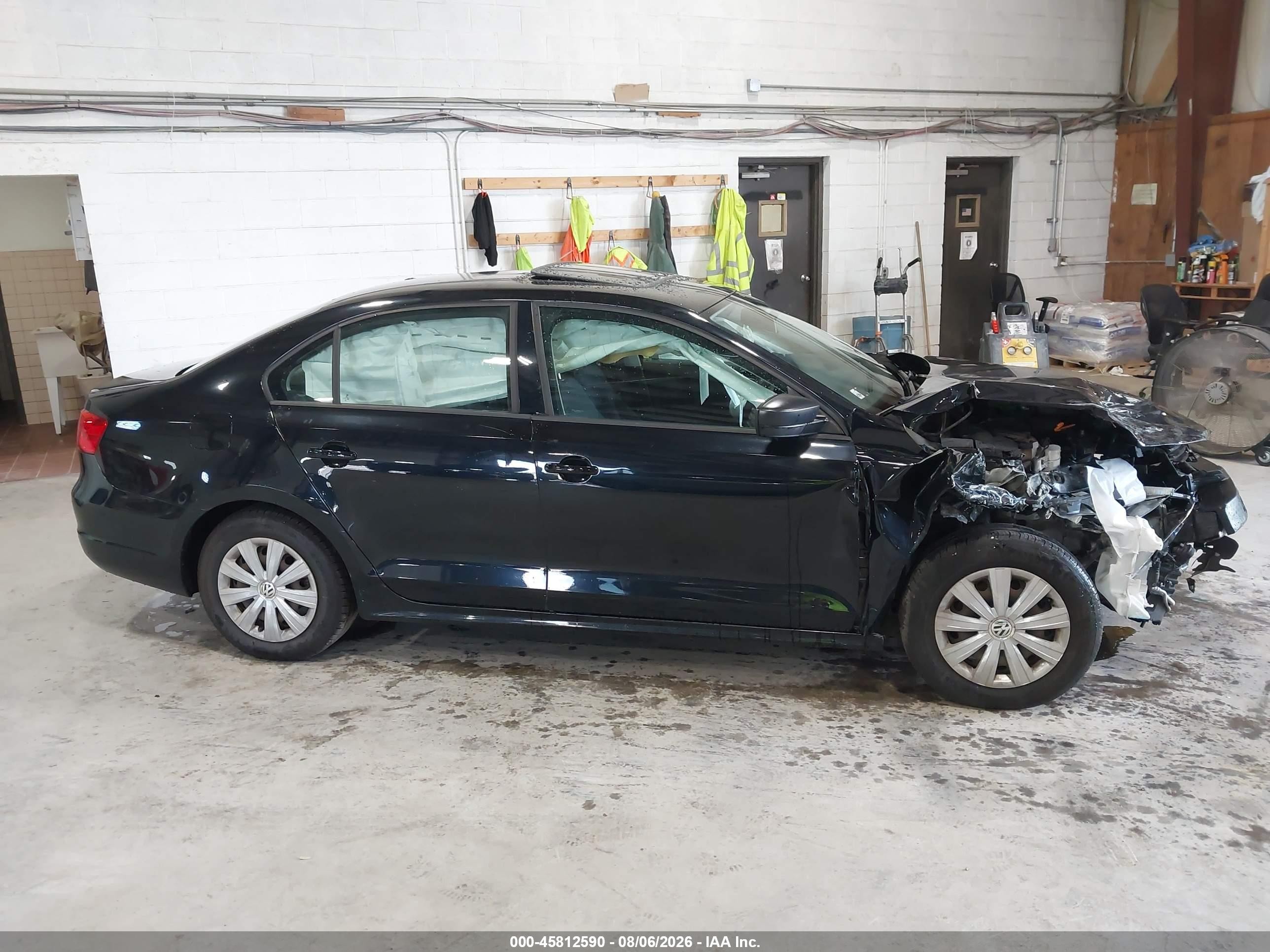 2013 Volkswagen Jetta 2.0l S Black vin: 3VW2K7AJ9DM297725