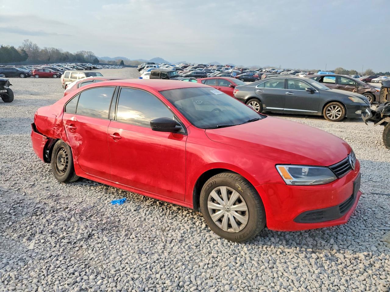 2013 Volkswagen Jetta Base Red vin: 3VW2K7AJ9DM452208