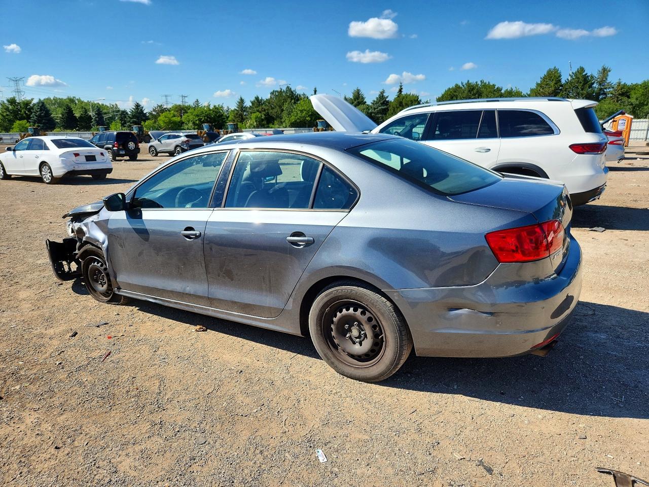 2014 Volkswagen Jetta Base Gray vin: 3VW2K7AJ9EM229958