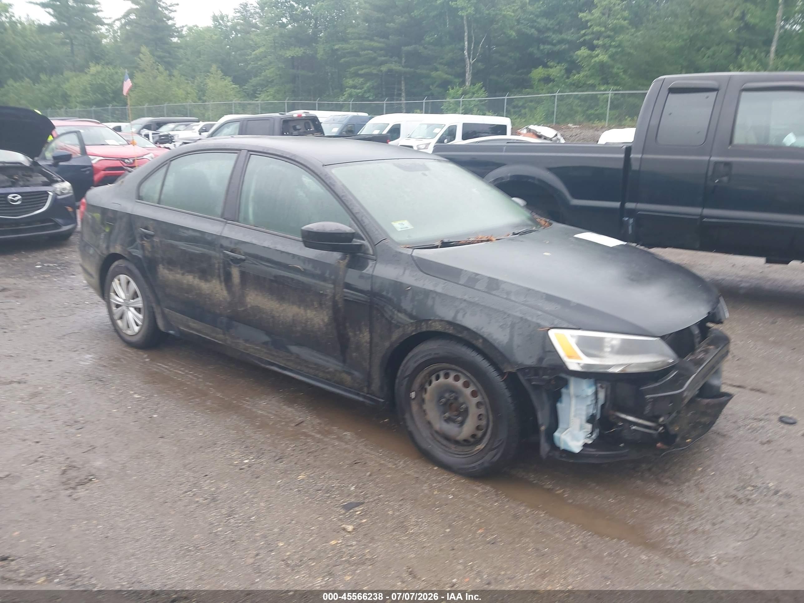 2014 Volkswagen Jetta 2.0l S Black vin: 3VW2K7AJ9EM331101