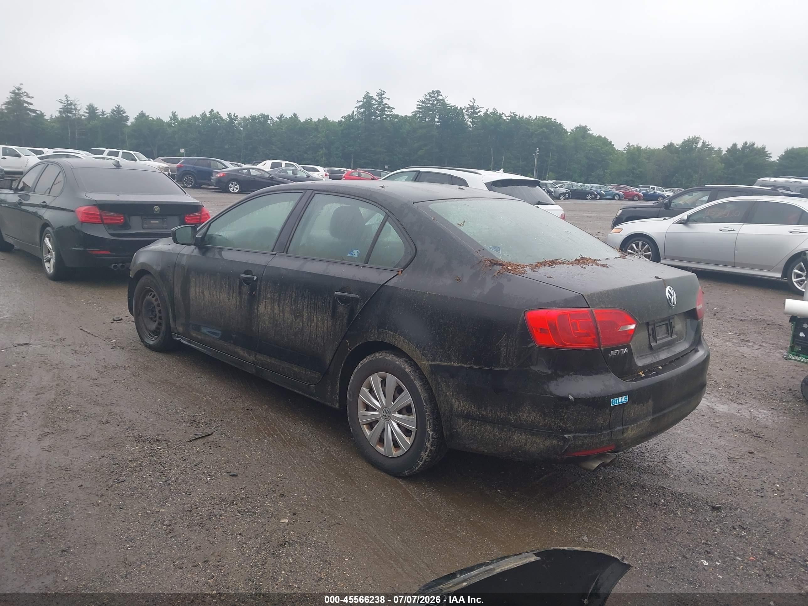 2014 Volkswagen Jetta 2.0l S Black vin: 3VW2K7AJ9EM331101