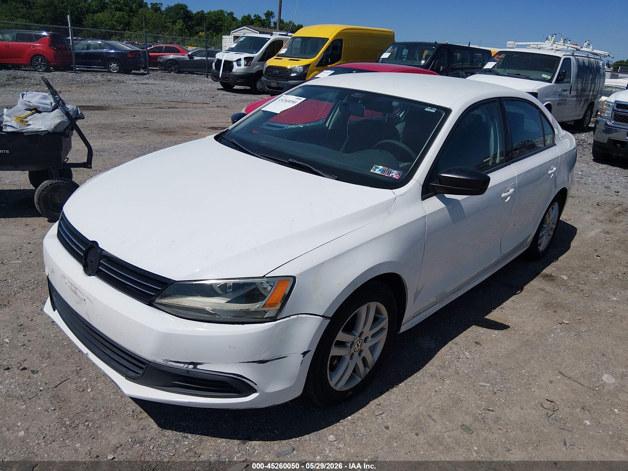 2014 Volkswagen Jetta 2.0l S White vin: 3VW2K7AJ9EM350585