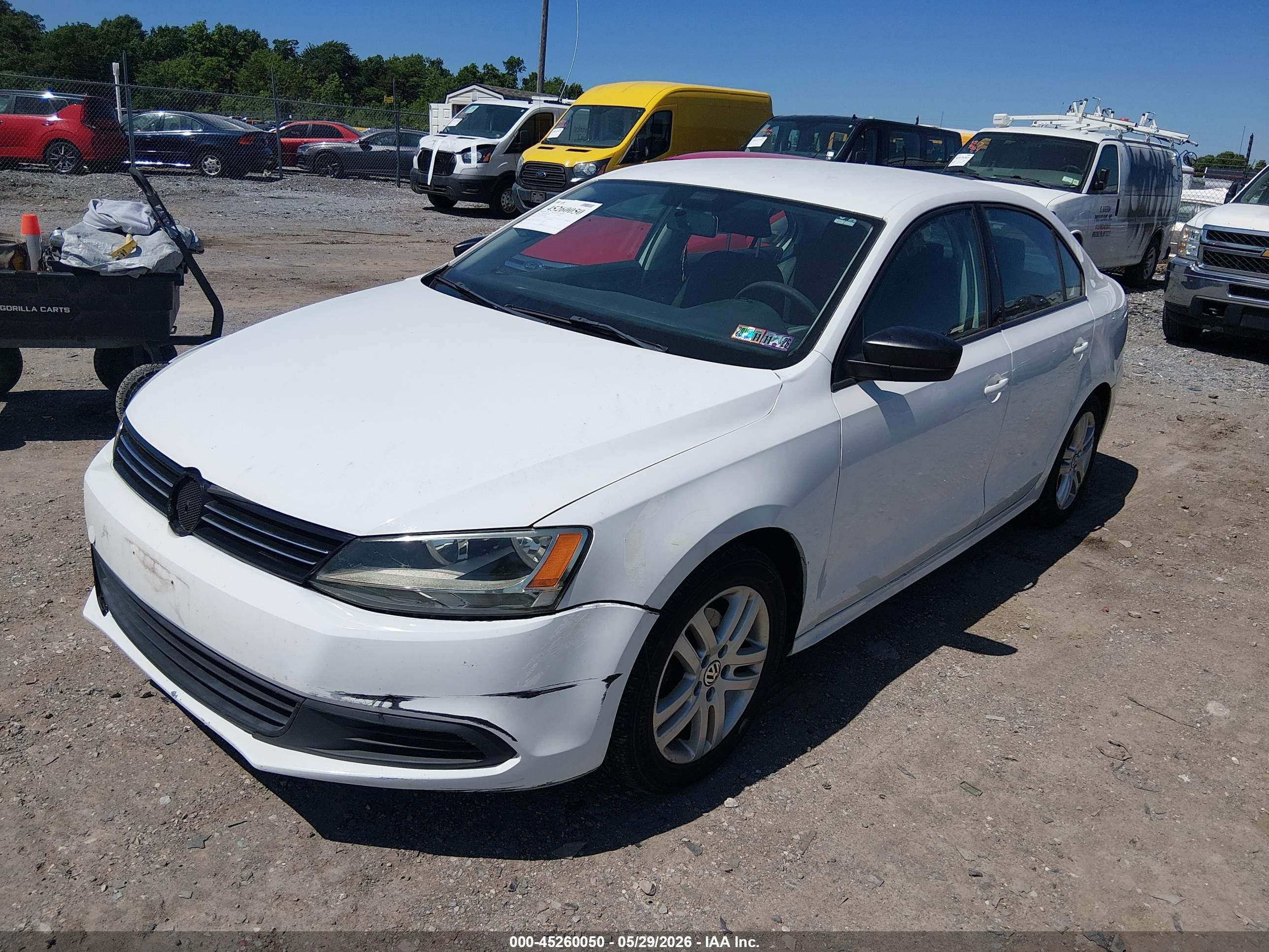 2014 Volkswagen Jetta 2.0l S White vin: 3VW2K7AJ9EM350585