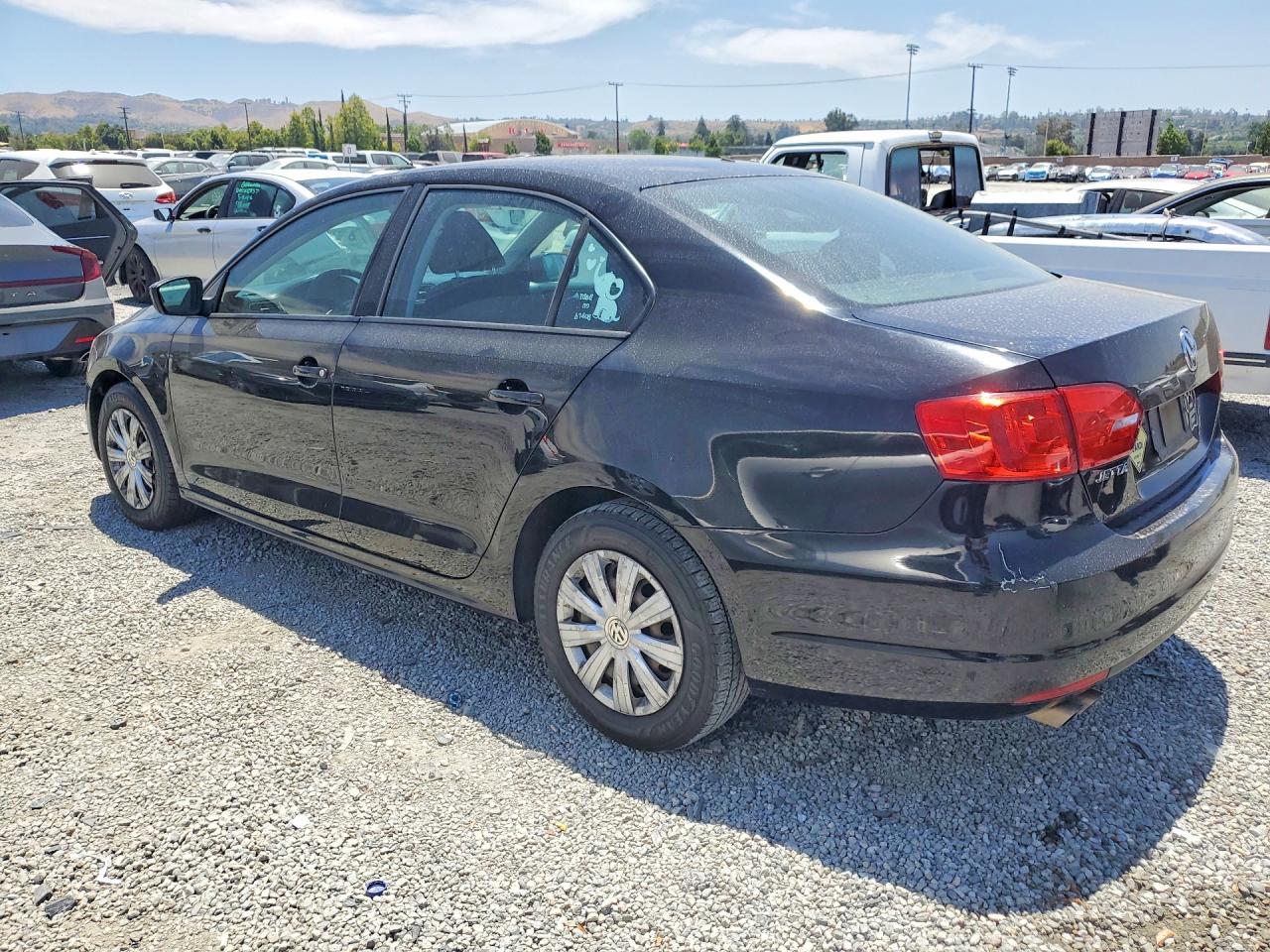 2014 Volkswagen Jetta Base Black vin: 3VW2K7AJ9EM383098