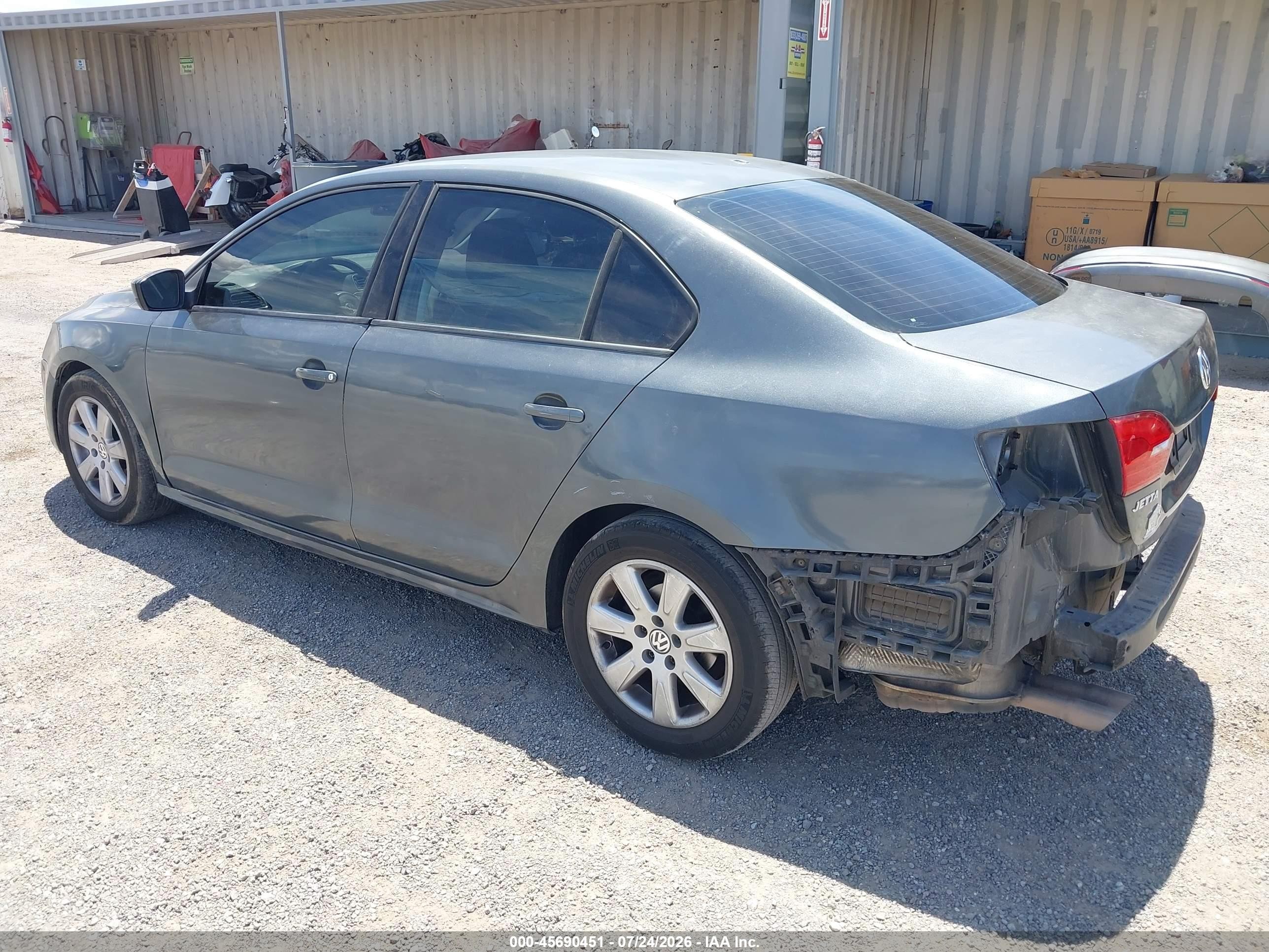 2014 Volkswagen Jetta 2.0l S Gray vin: 3VW2K7AJ9EM445129