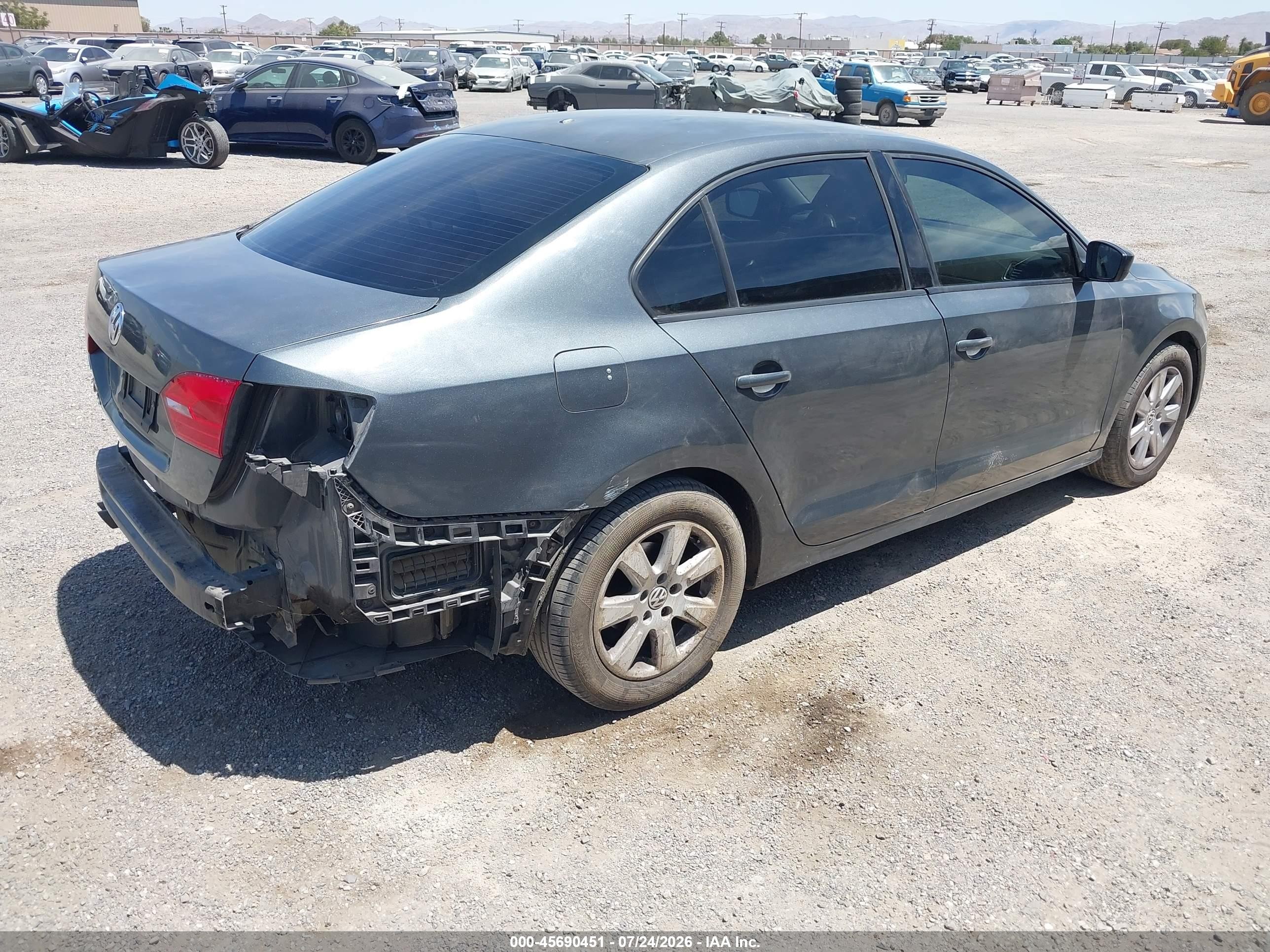 2014 Volkswagen Jetta 2.0l S Gray vin: 3VW2K7AJ9EM445129