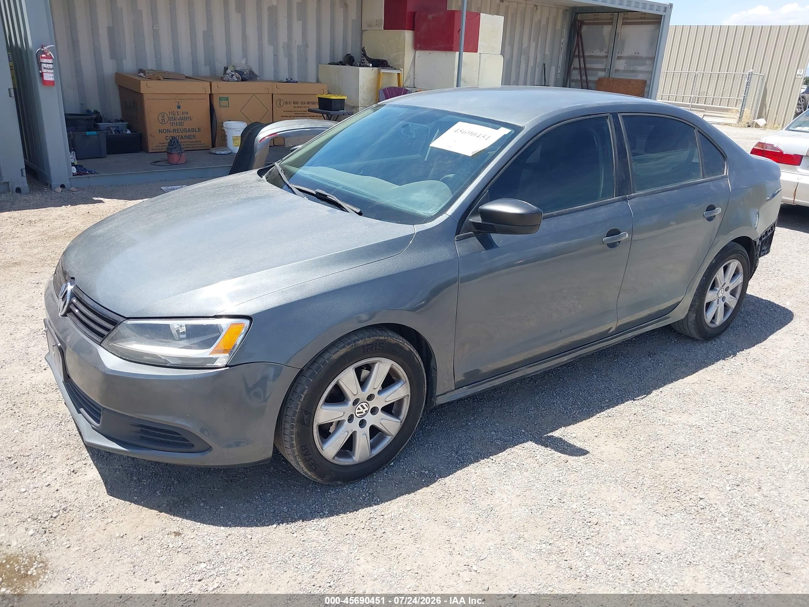 2014 Volkswagen Jetta 2.0l S Gray vin: 3VW2K7AJ9EM445129
