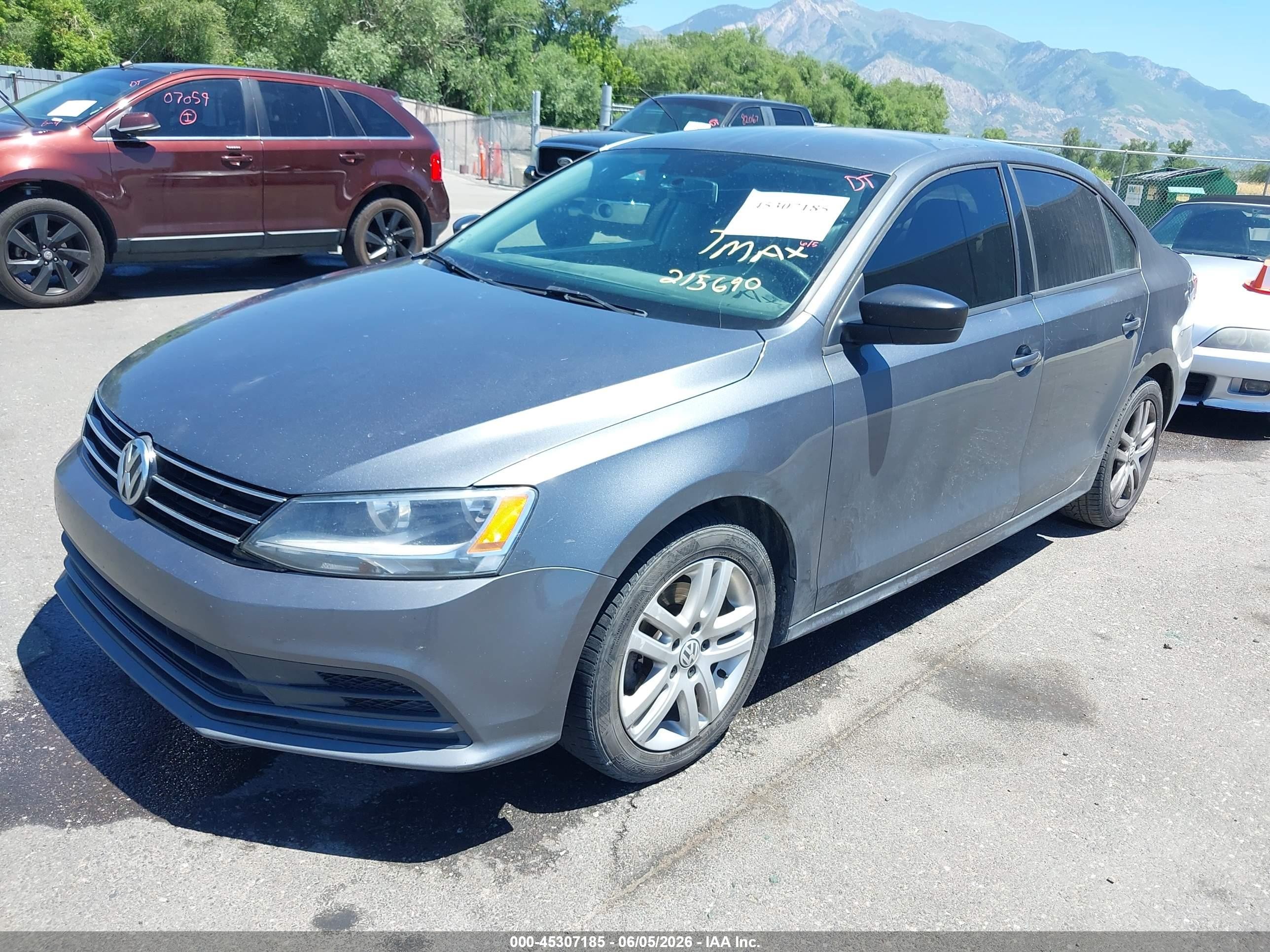 2015 Volkswagen Jetta 2.0l S Gray vin: 3VW2K7AJ9FM215690