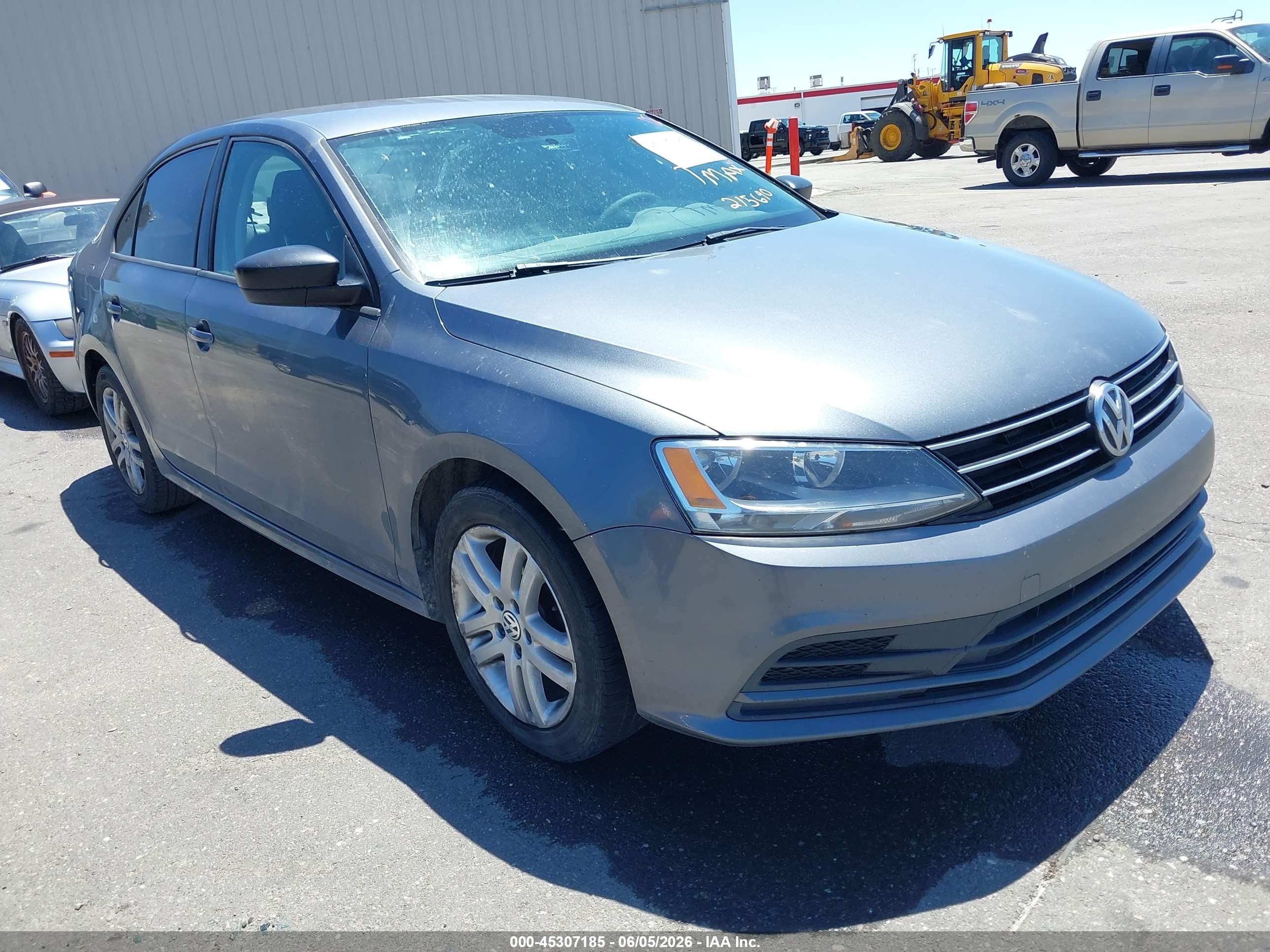 2015 Volkswagen Jetta 2.0l S Gray vin: 3VW2K7AJ9FM215690