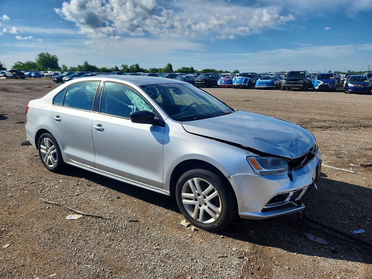 2015 Volkswagen Jetta Base Silver vin: 3VW2K7AJ9FM262377