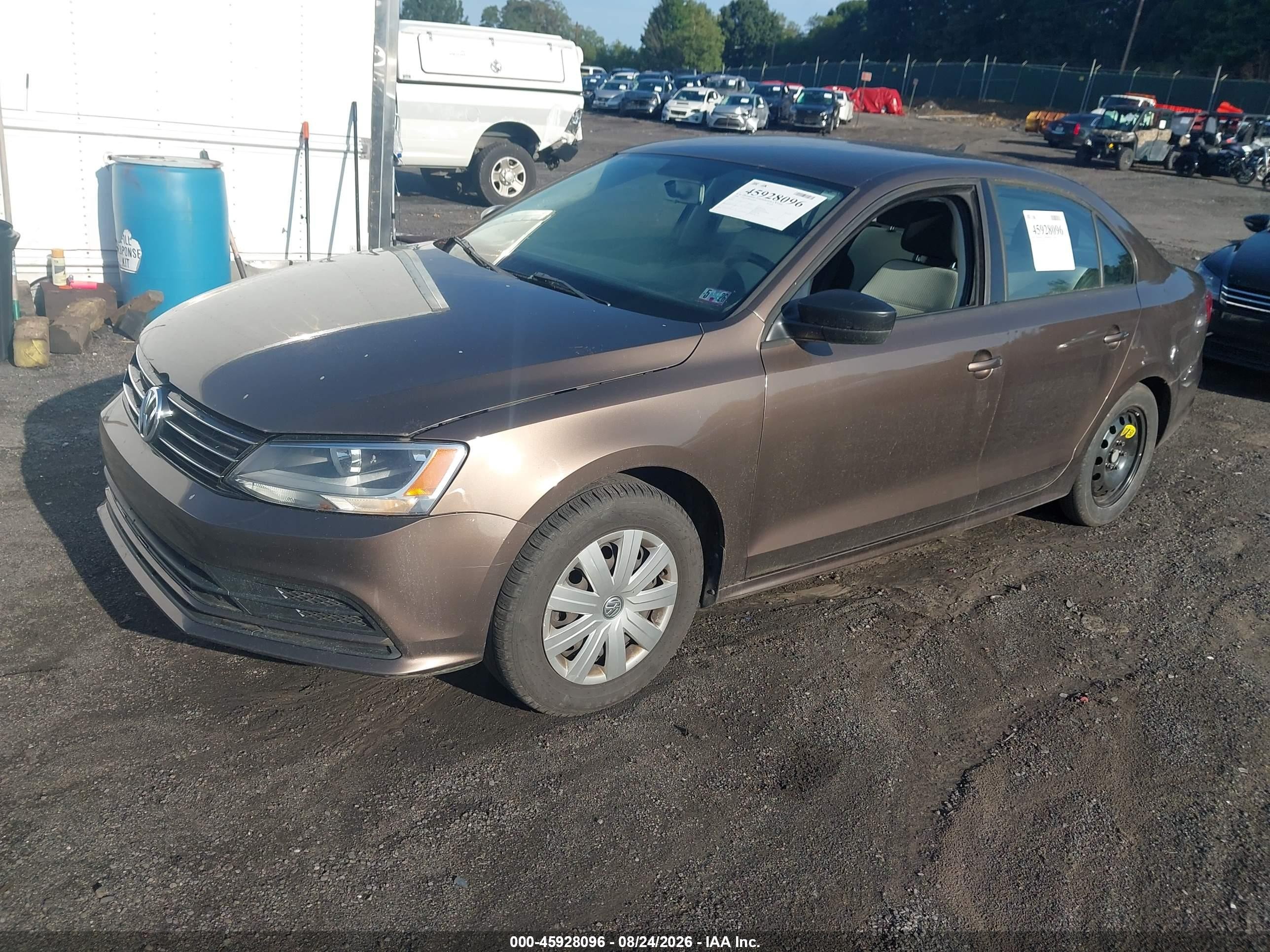 2015 Volkswagen Jetta S Коричневый vin: 3VW2K7AJ9FM272021